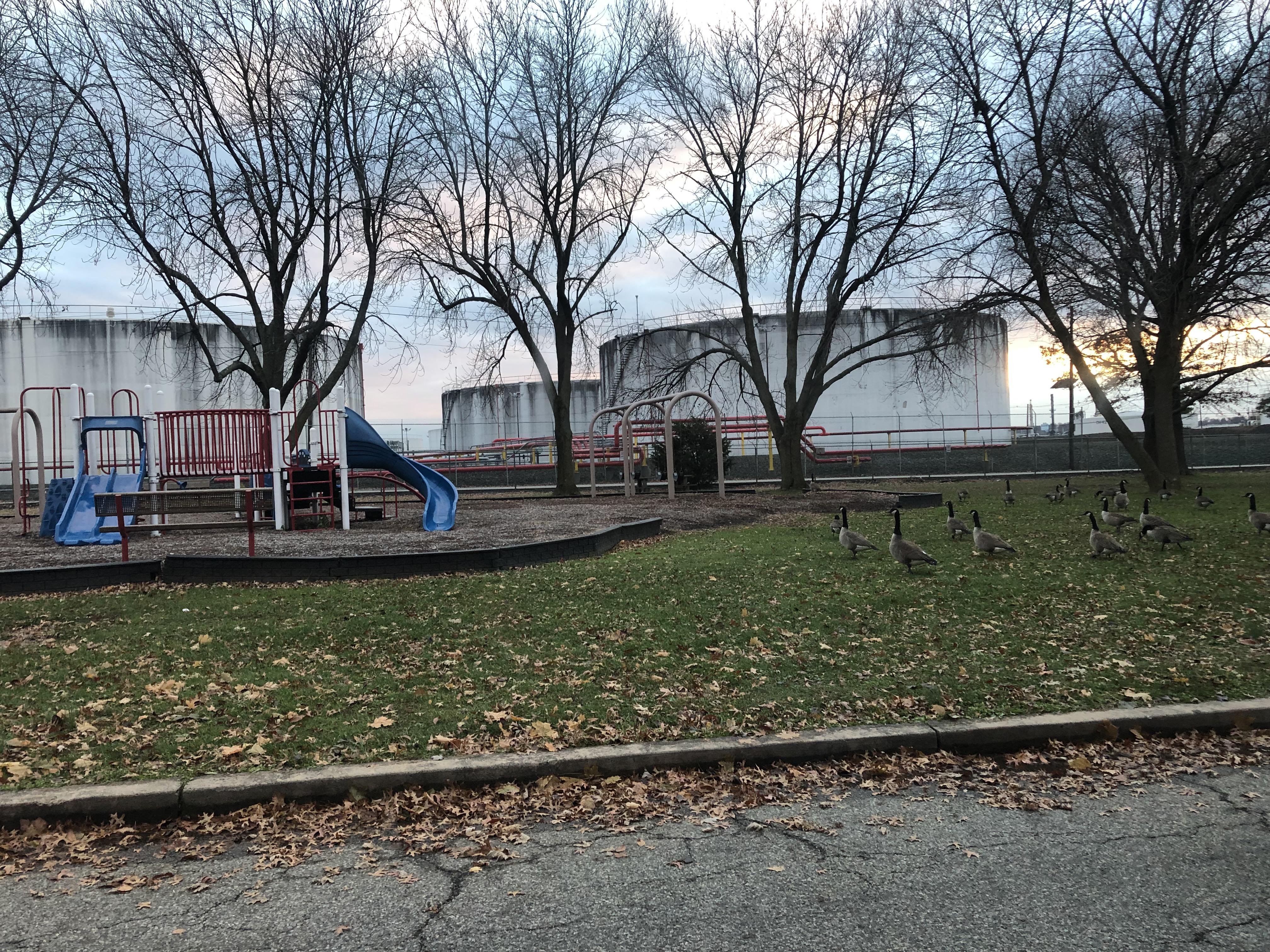 Sewaren, NJ. Playground right between residences and industrial complex