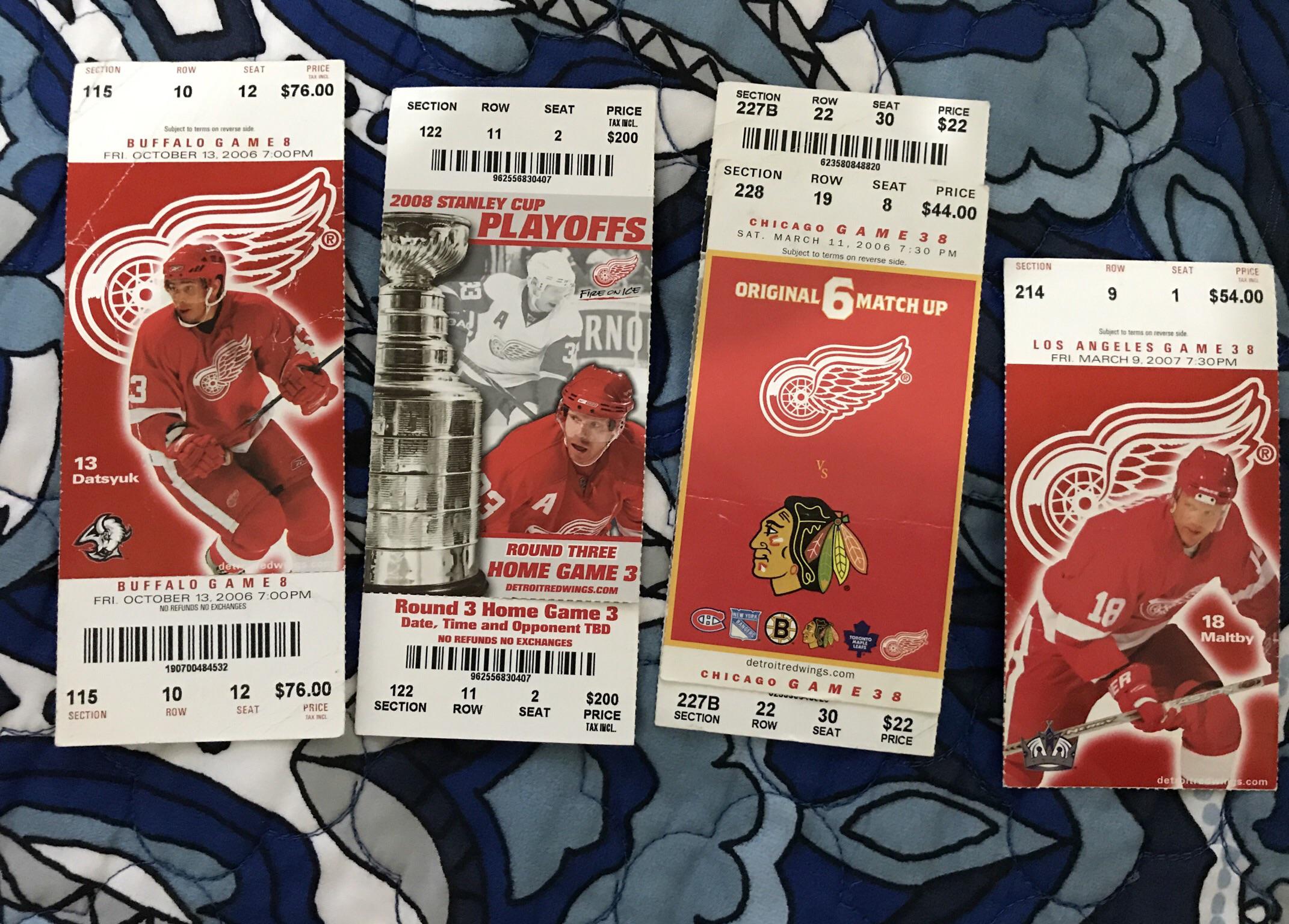 Old Red Wing Ticket stubs...Beware Hockey is coming r/hockey