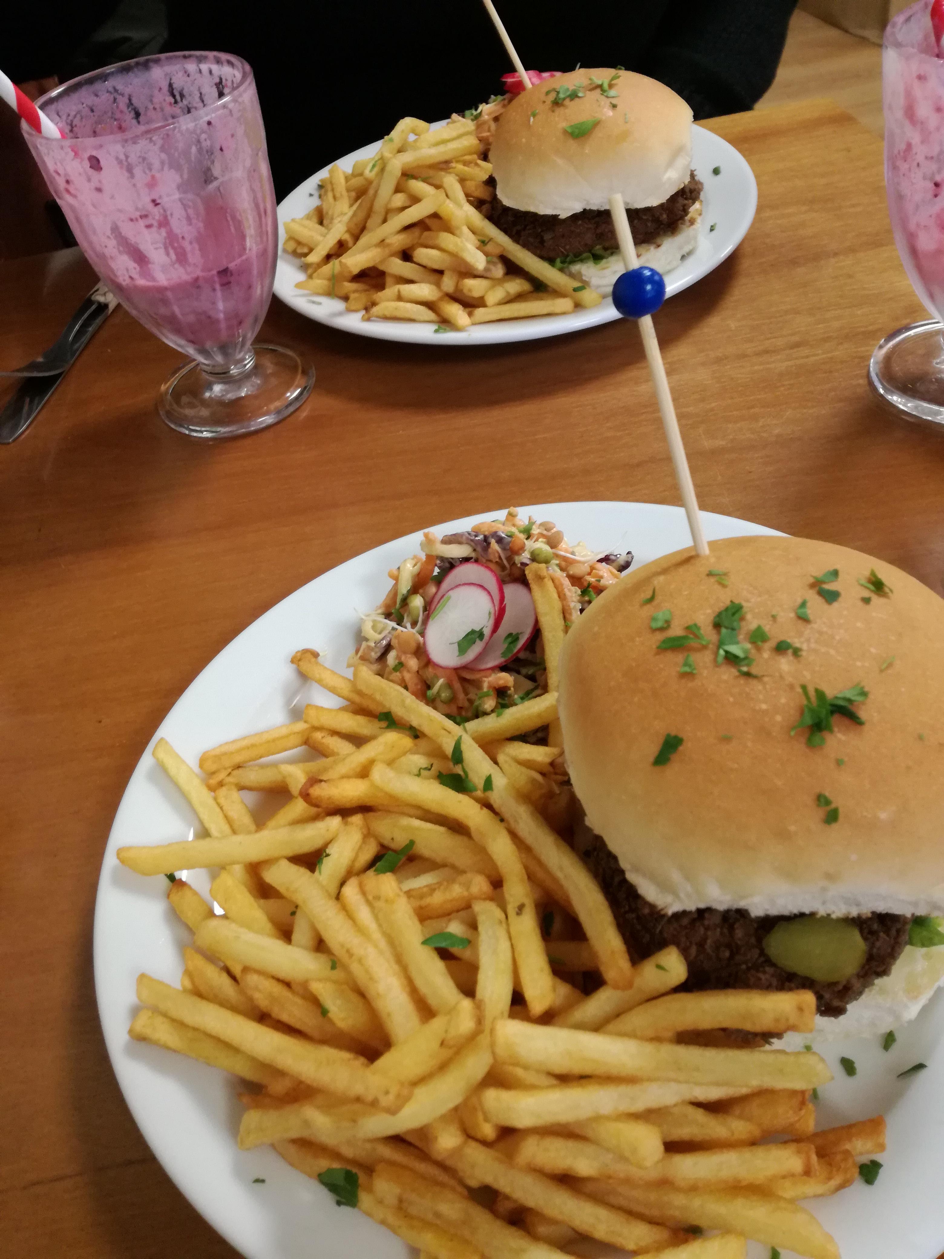 Vegan "KFC" burger at the Rabbit Vegan Cafe in Exeter