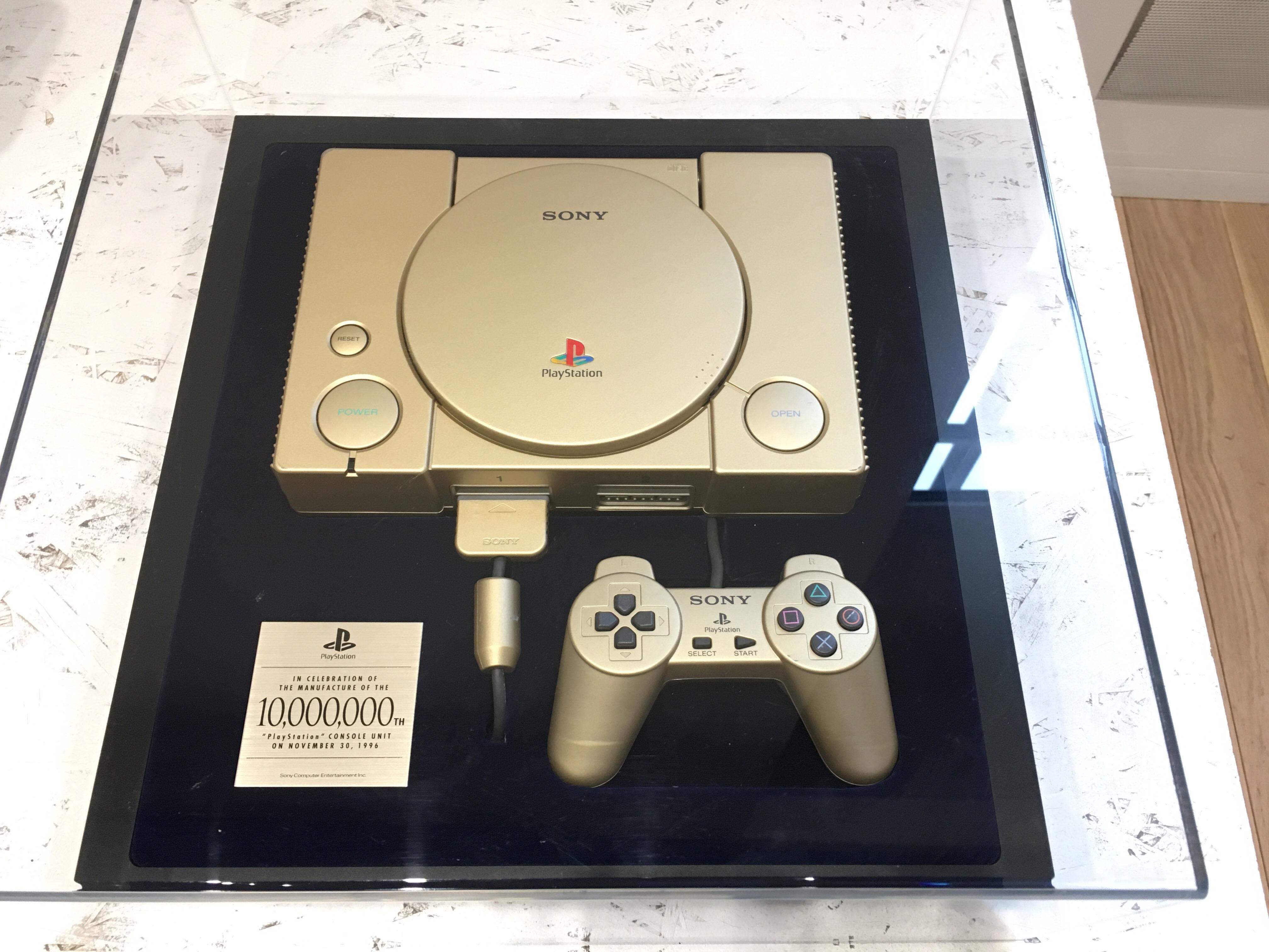 Gold Playstation commemorating the 10,000,000th unit manufactured r