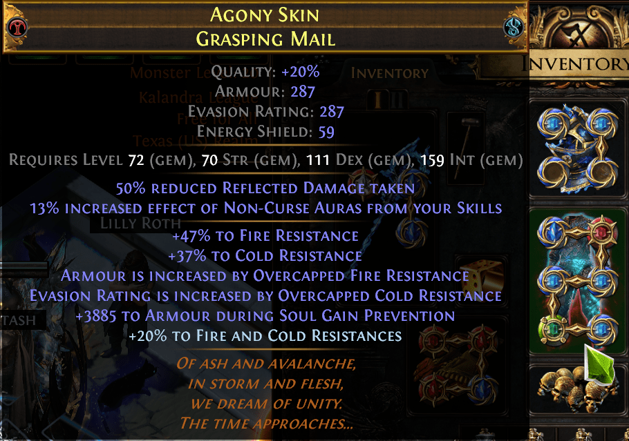 Any build ideas for an Armour Stacking using Grasping Mail? r