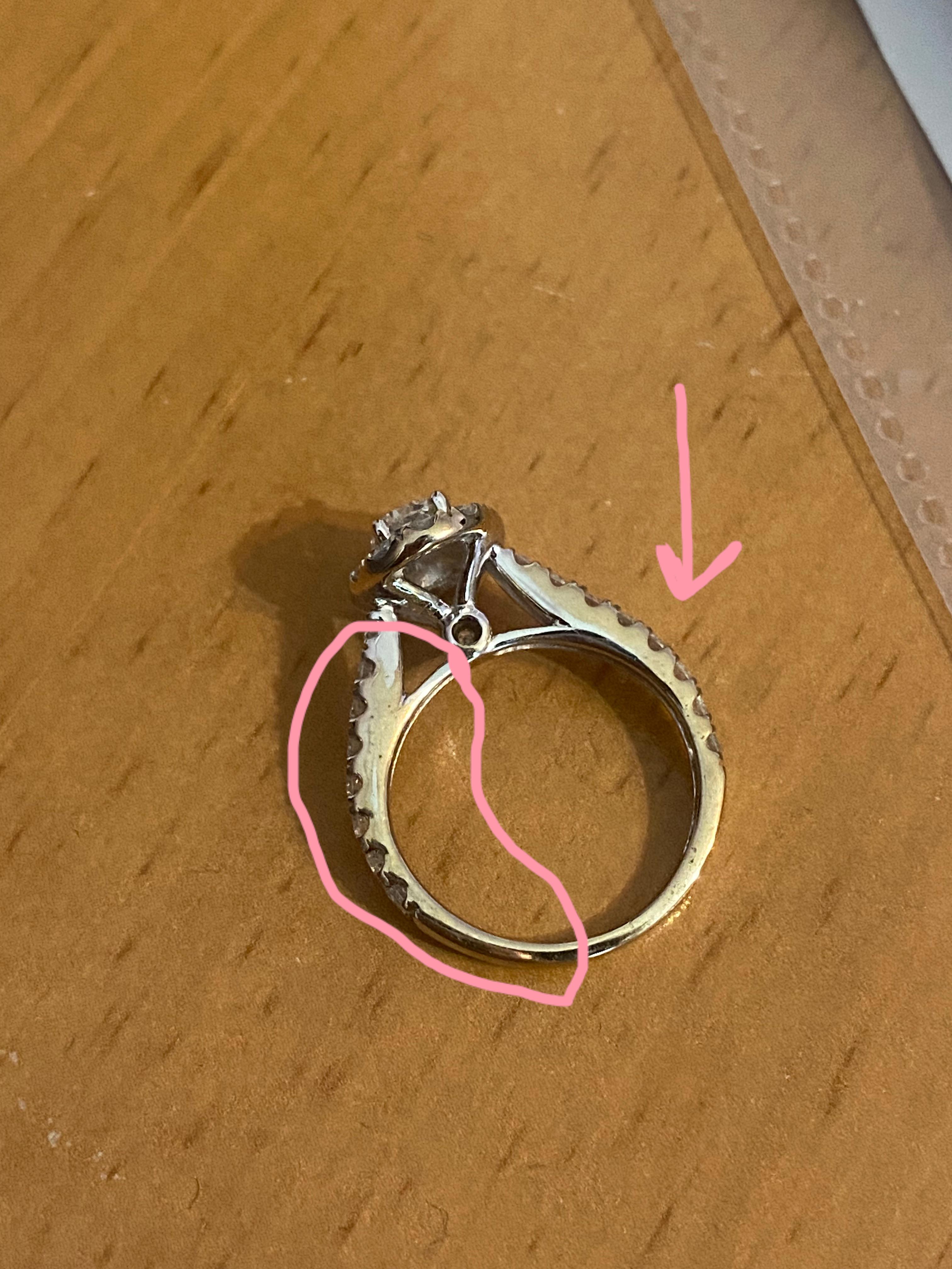 10k white gold ring never worn, kept in box until engagement is rusting