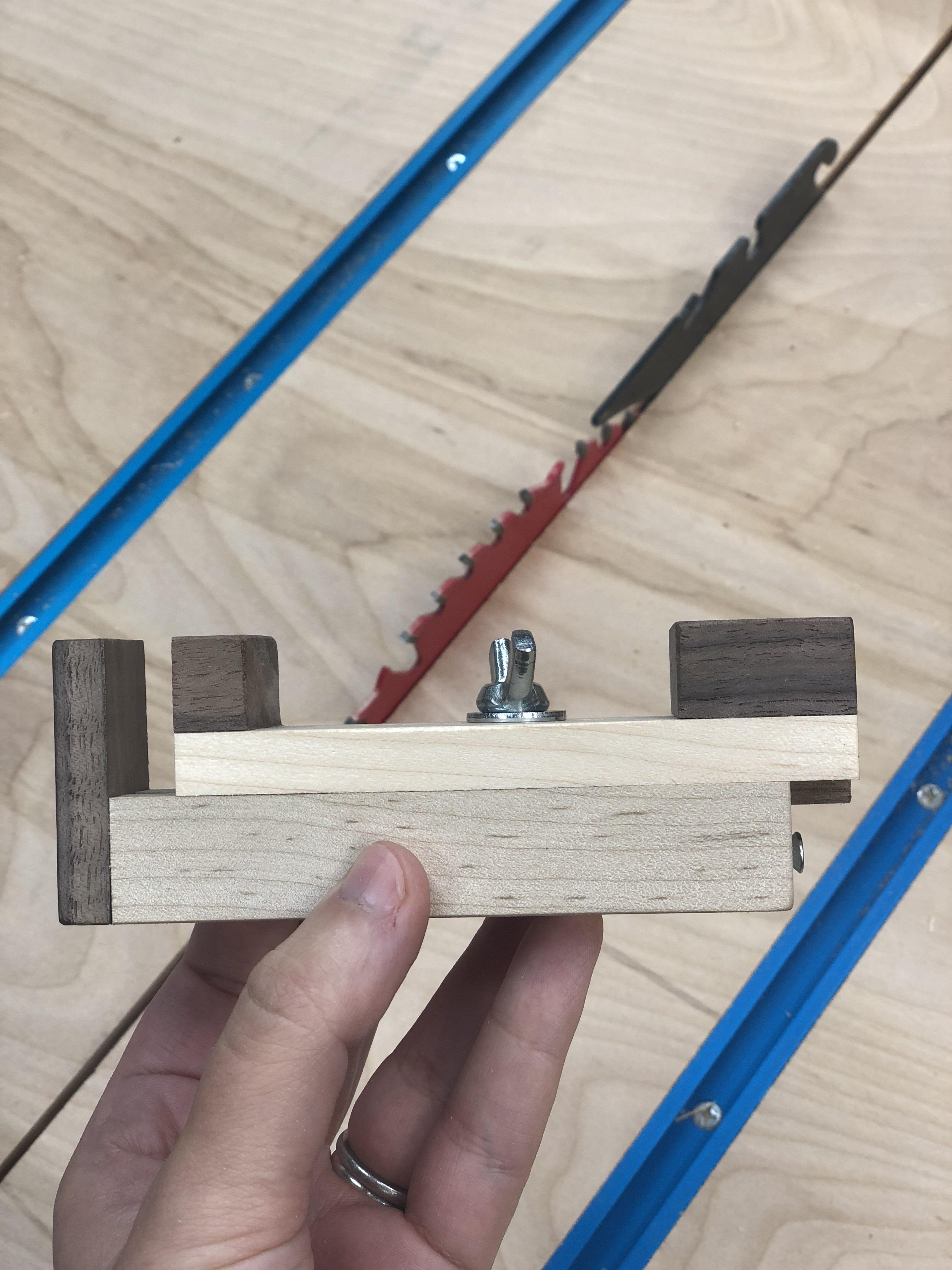 I made a “kerfmaker” for cutting dados on the table saw. This was a