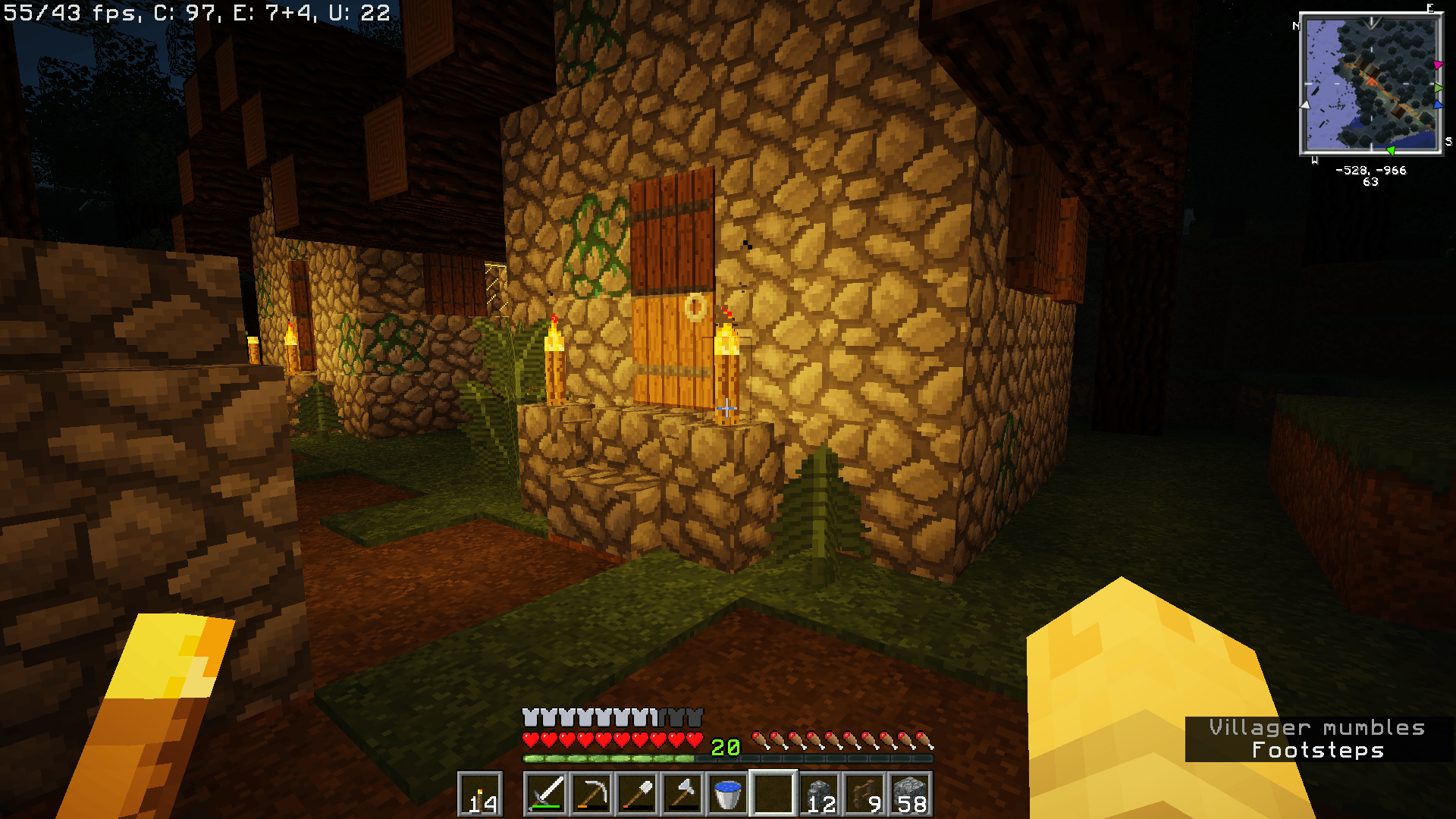 There are random blocks of mossy cobblestone in my village. What does this mean? Also the