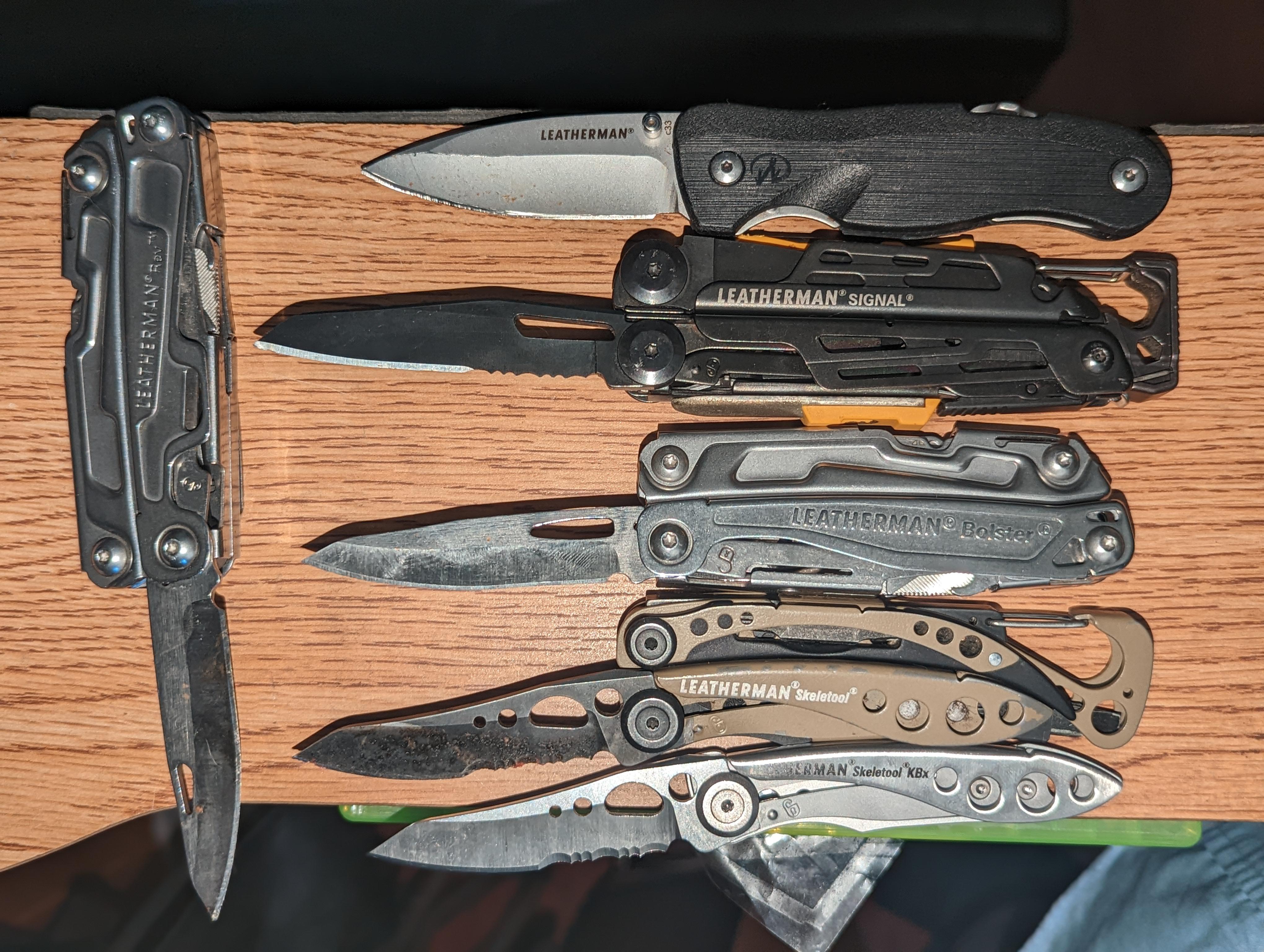 my collection of Leatherman tools and knifes so far. which one should I