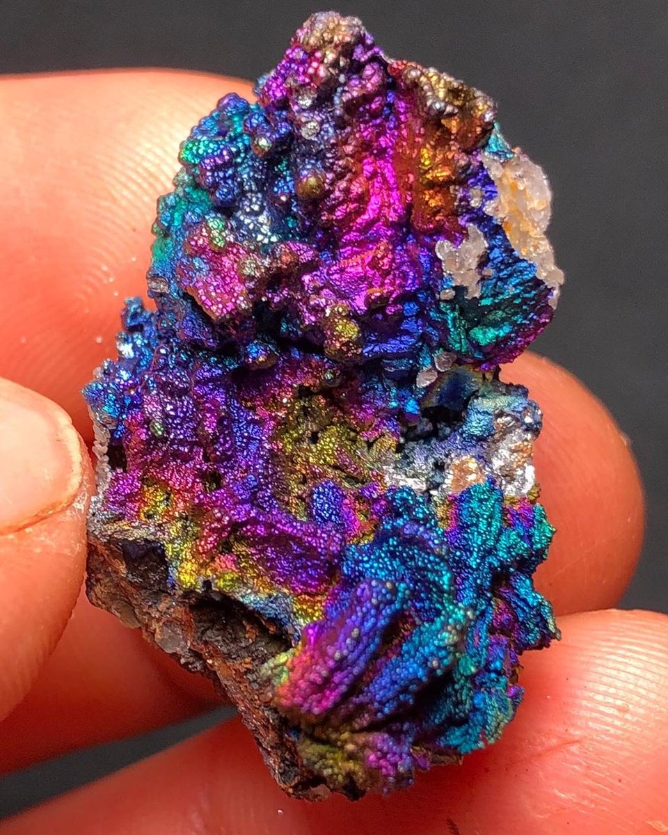 Incredible iridescent Rainbow Geothite crystals from Graves Mountain