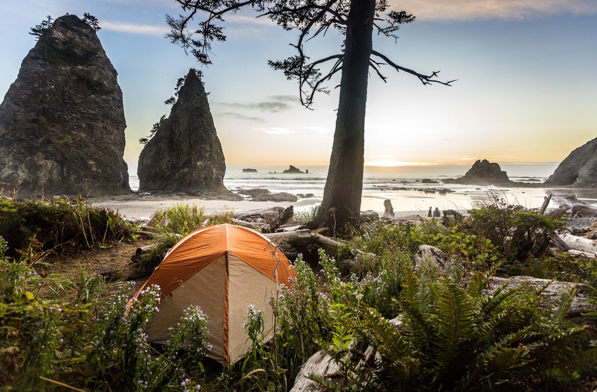 Our campsite on Rialto beach in Olympic NP last September