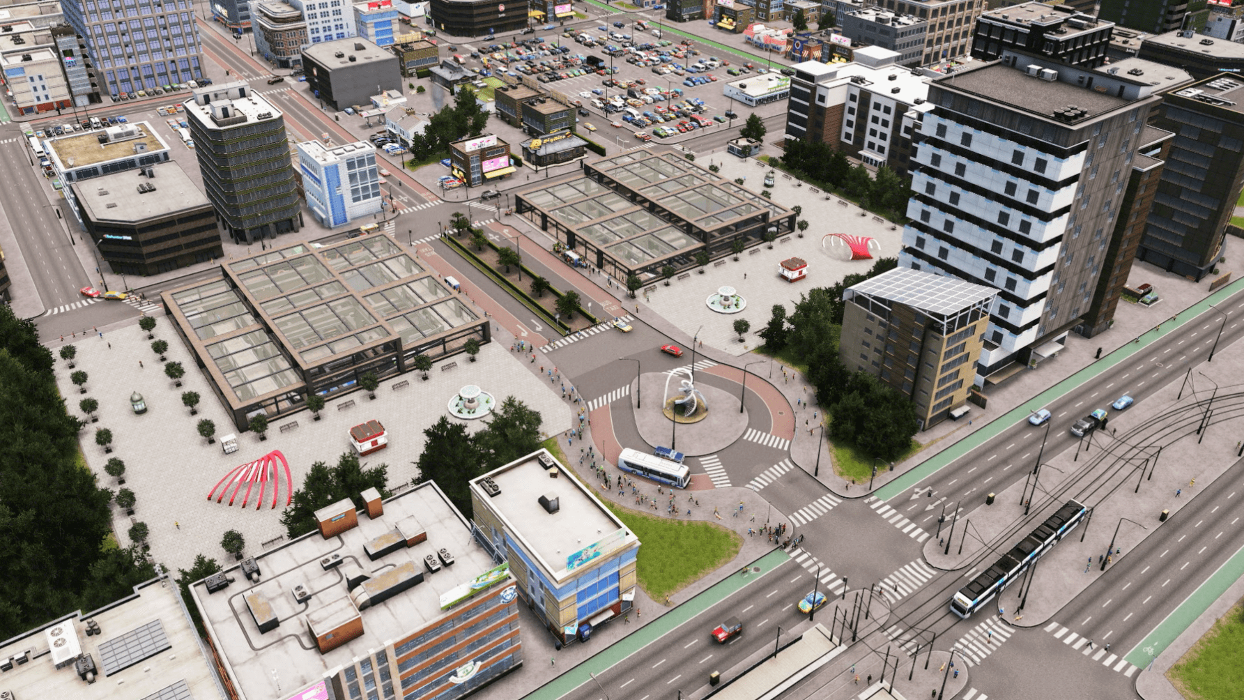 Downtown Transit Hub r/CitiesSkylines