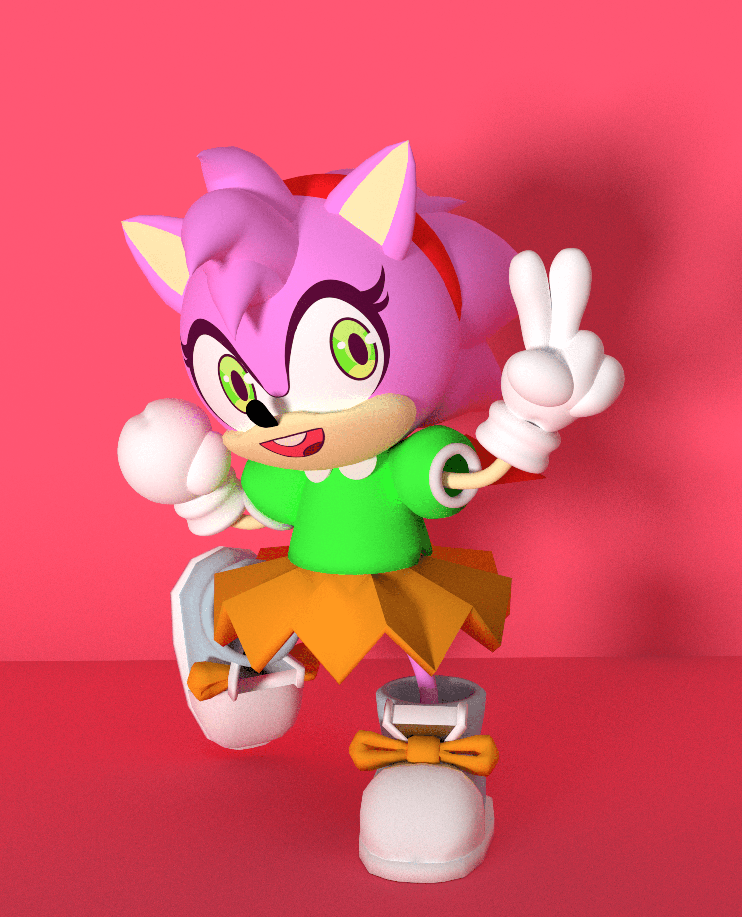 Amy Rose Render! First Time Making a 3d Model... SonicTheHedgehog