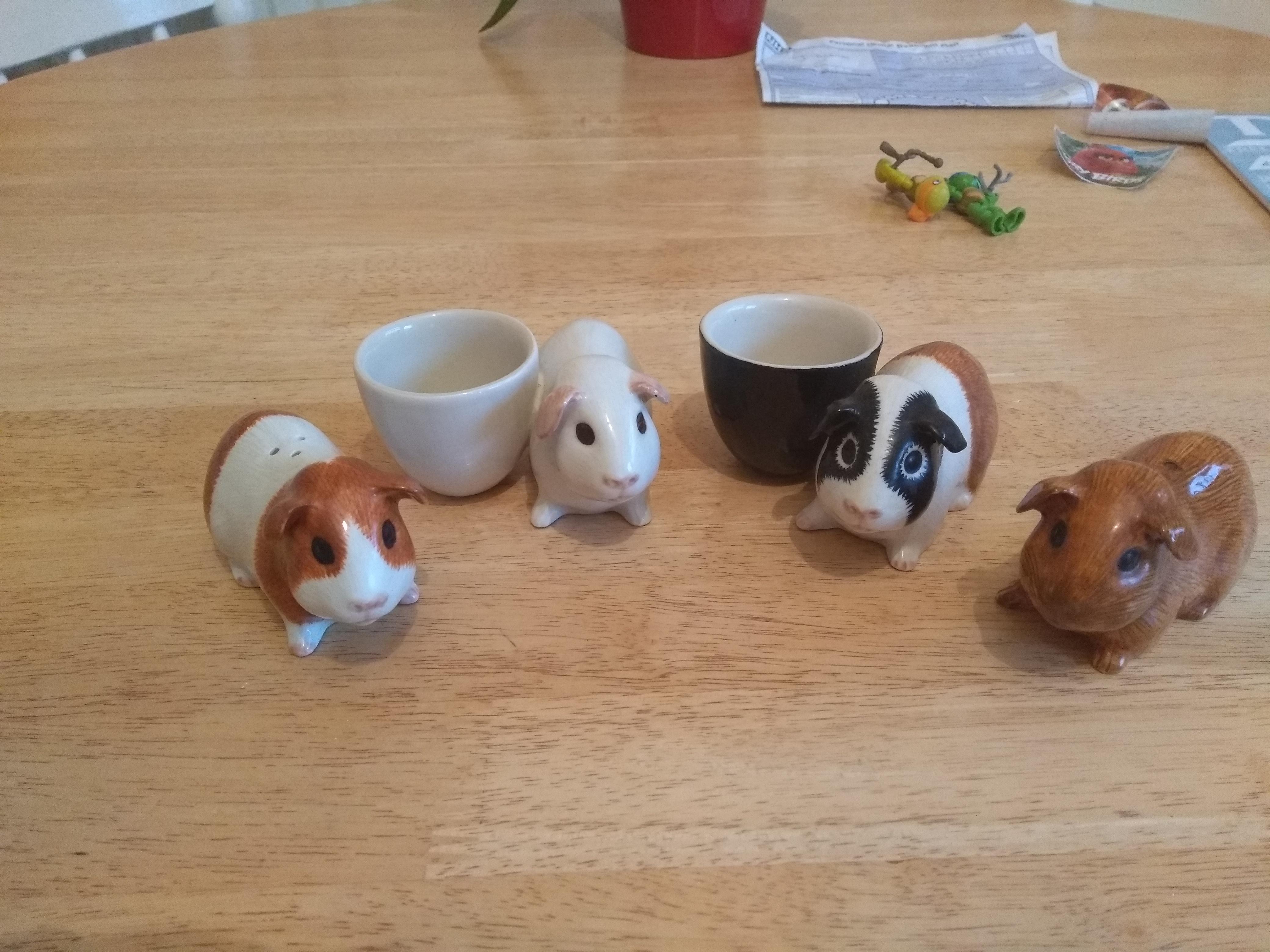 Love my guinea pig salt and pepper shakers and egg cups r/guineapigs