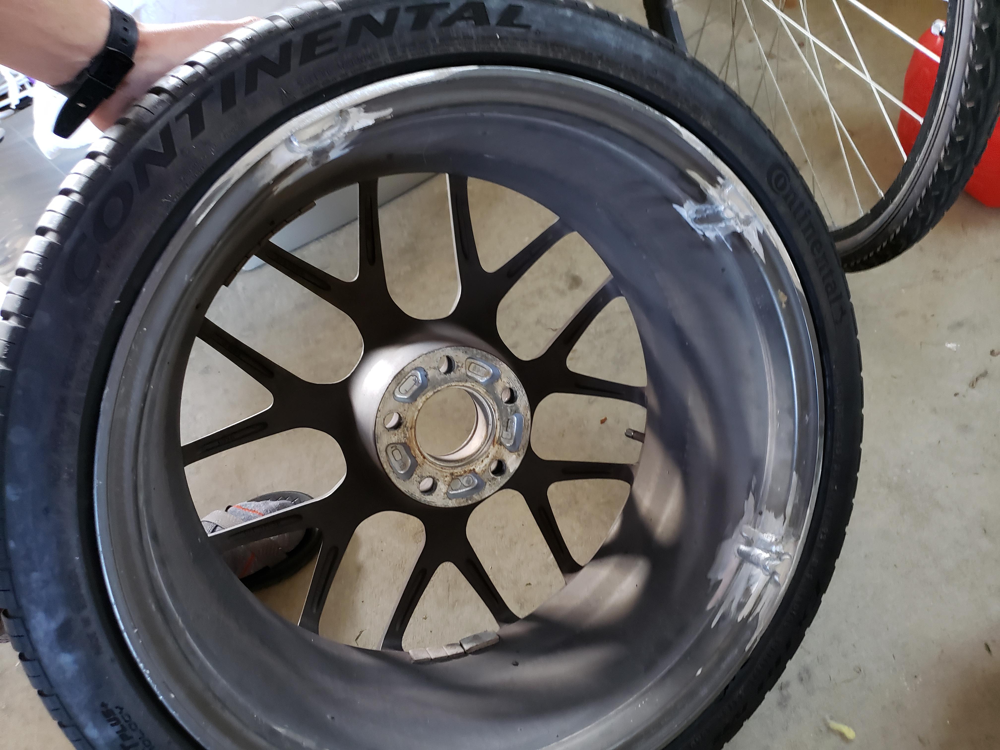 Worth the risk? Rotary wheel repair. Fresh treads on all 4