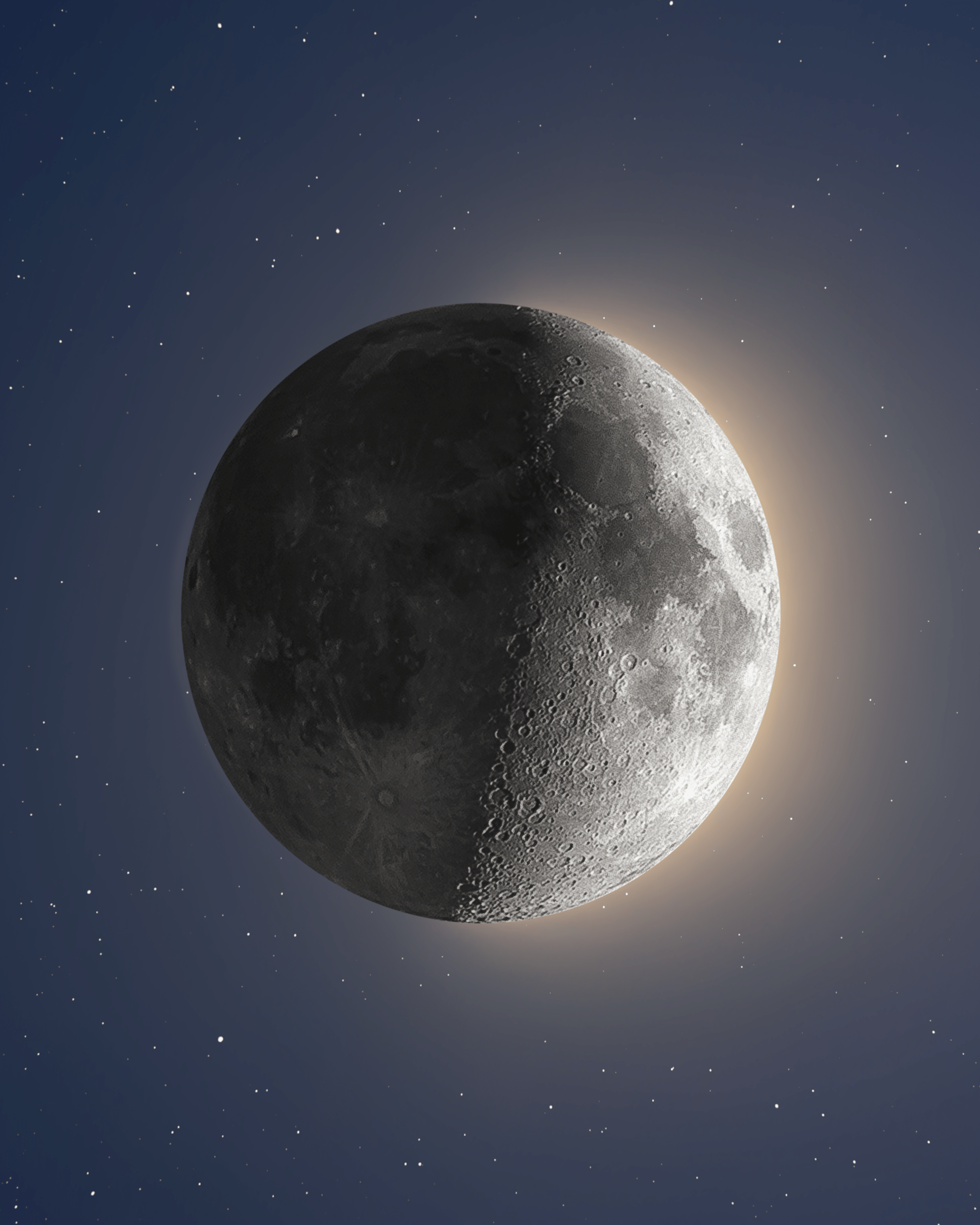 Moon in HDR, Stack of 200 Photos [OC] 2000x2500, Shot using Canon 200D