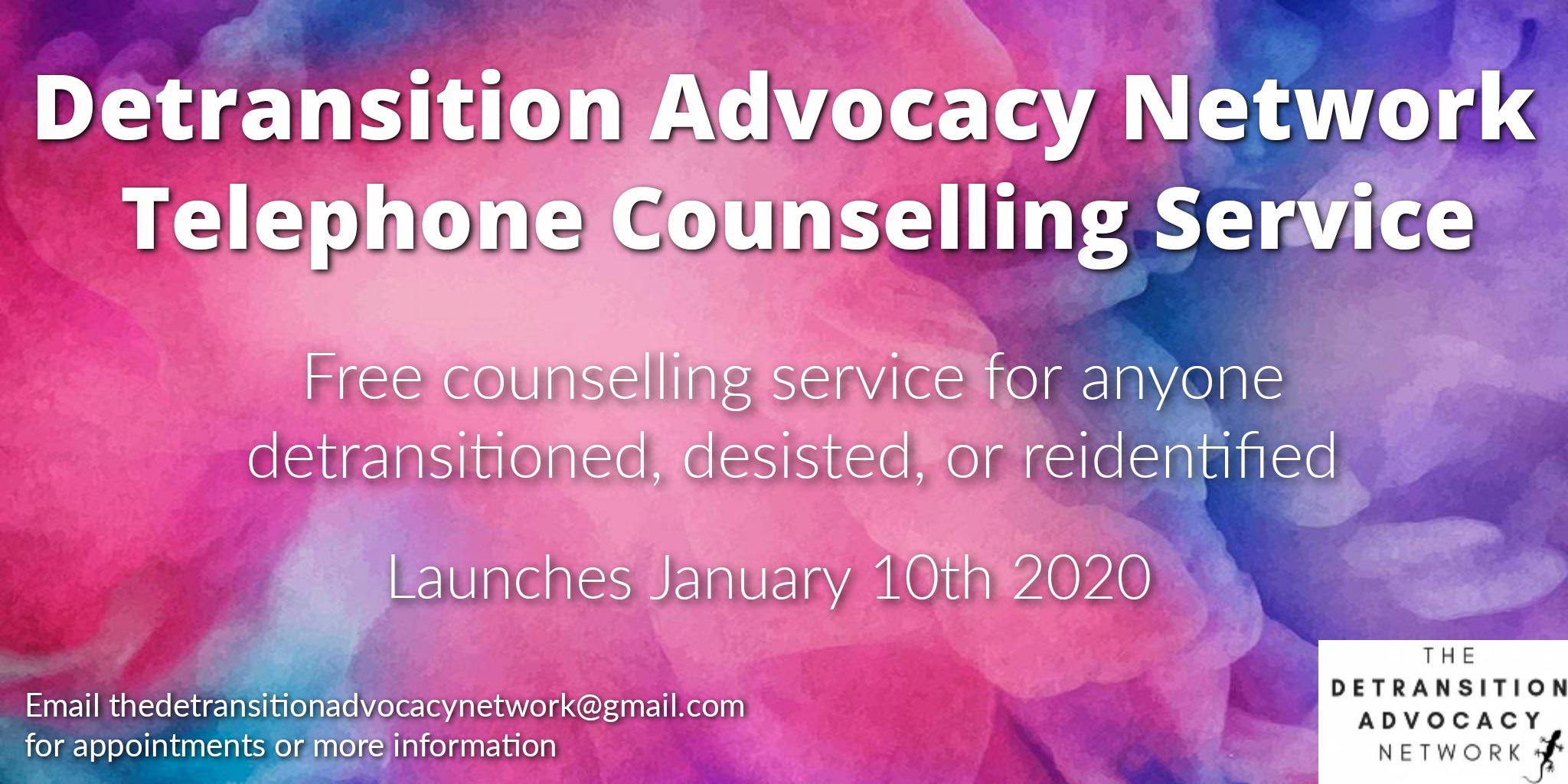 The Detransition Advocacy Network has just started a free counseling