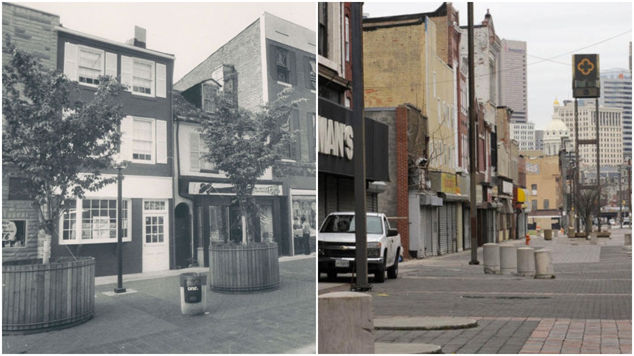 This is Old Town Mall in Baltimore City, before and after. I think the