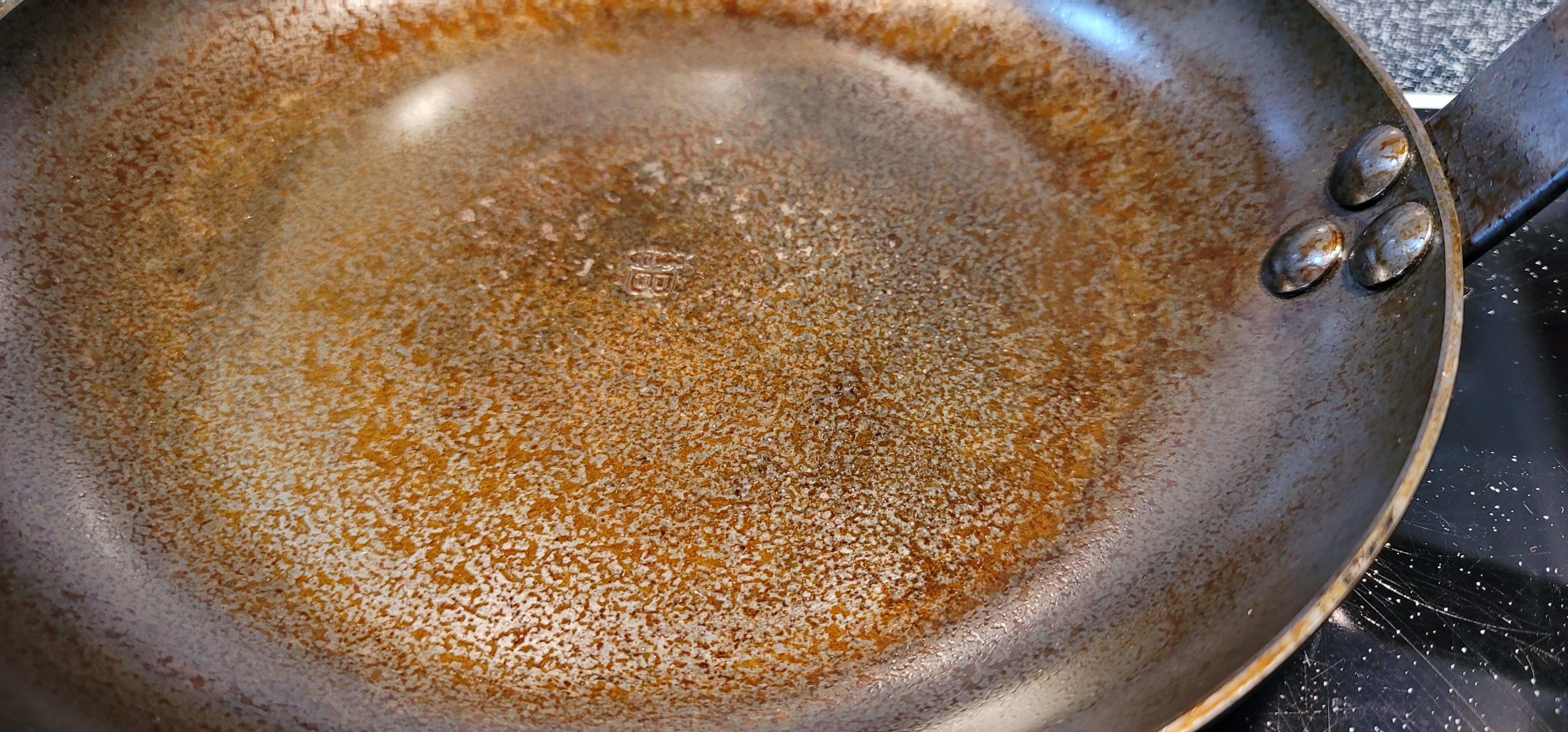 Carbon steel seasonning fail !. Its my third try. I started over (oven