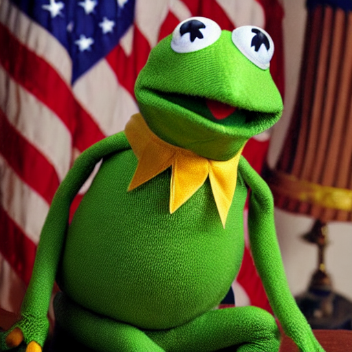 Official portrait of Kermit the Frog, president of the United States