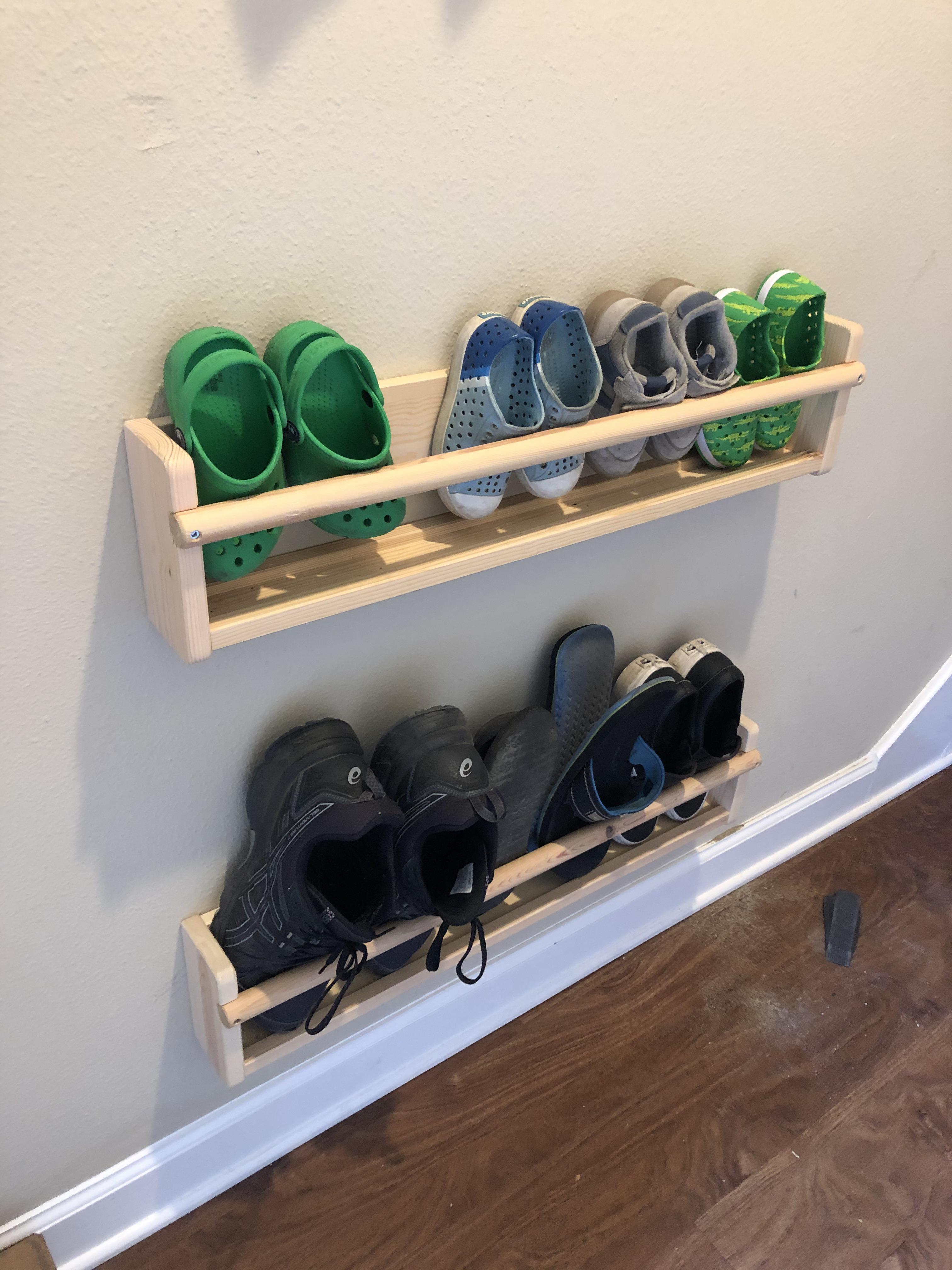 Kids bookshelf to shoe rack. r/ikeahacks