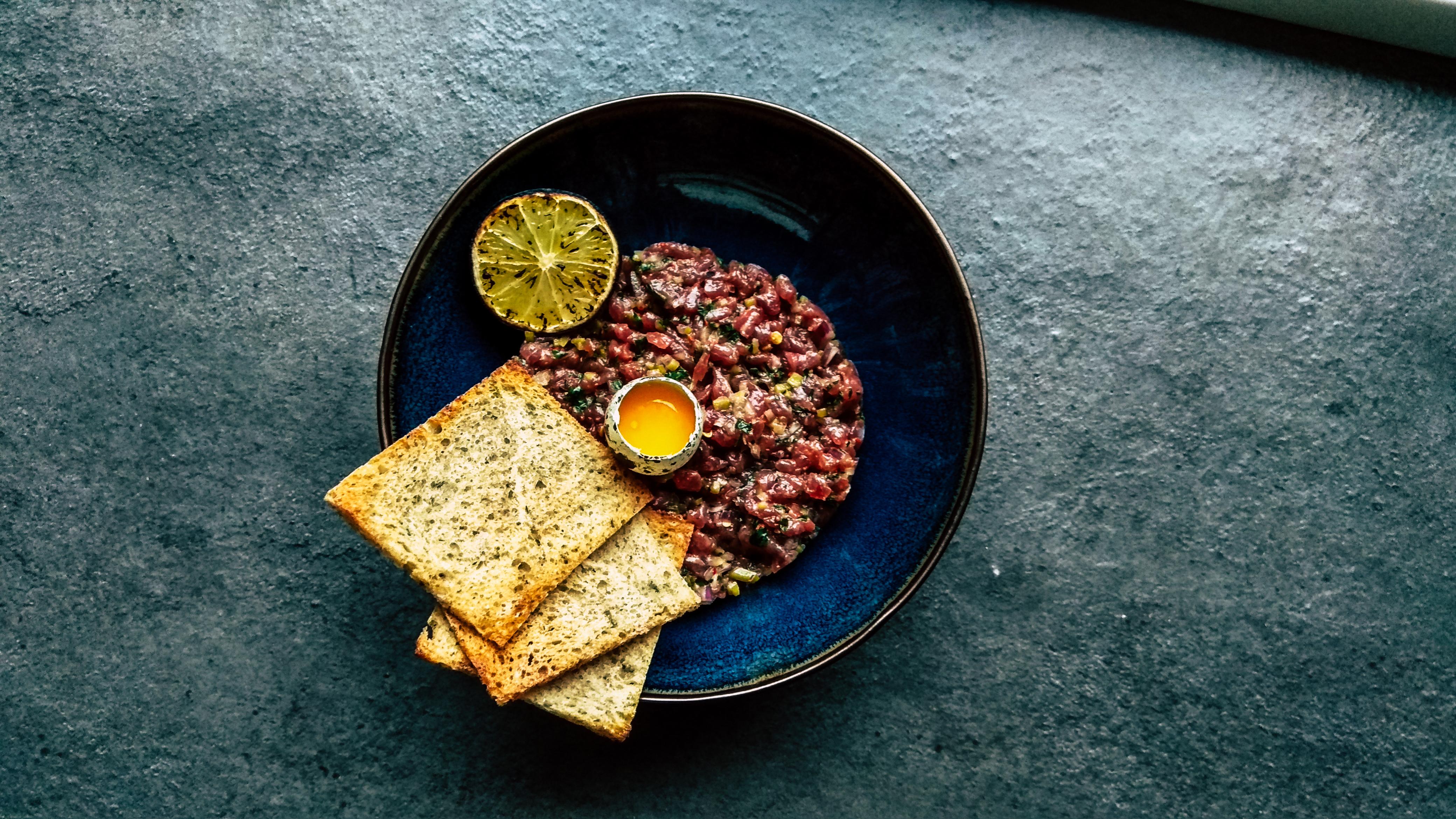Beef tartare with quail egg. r/FoodPorn