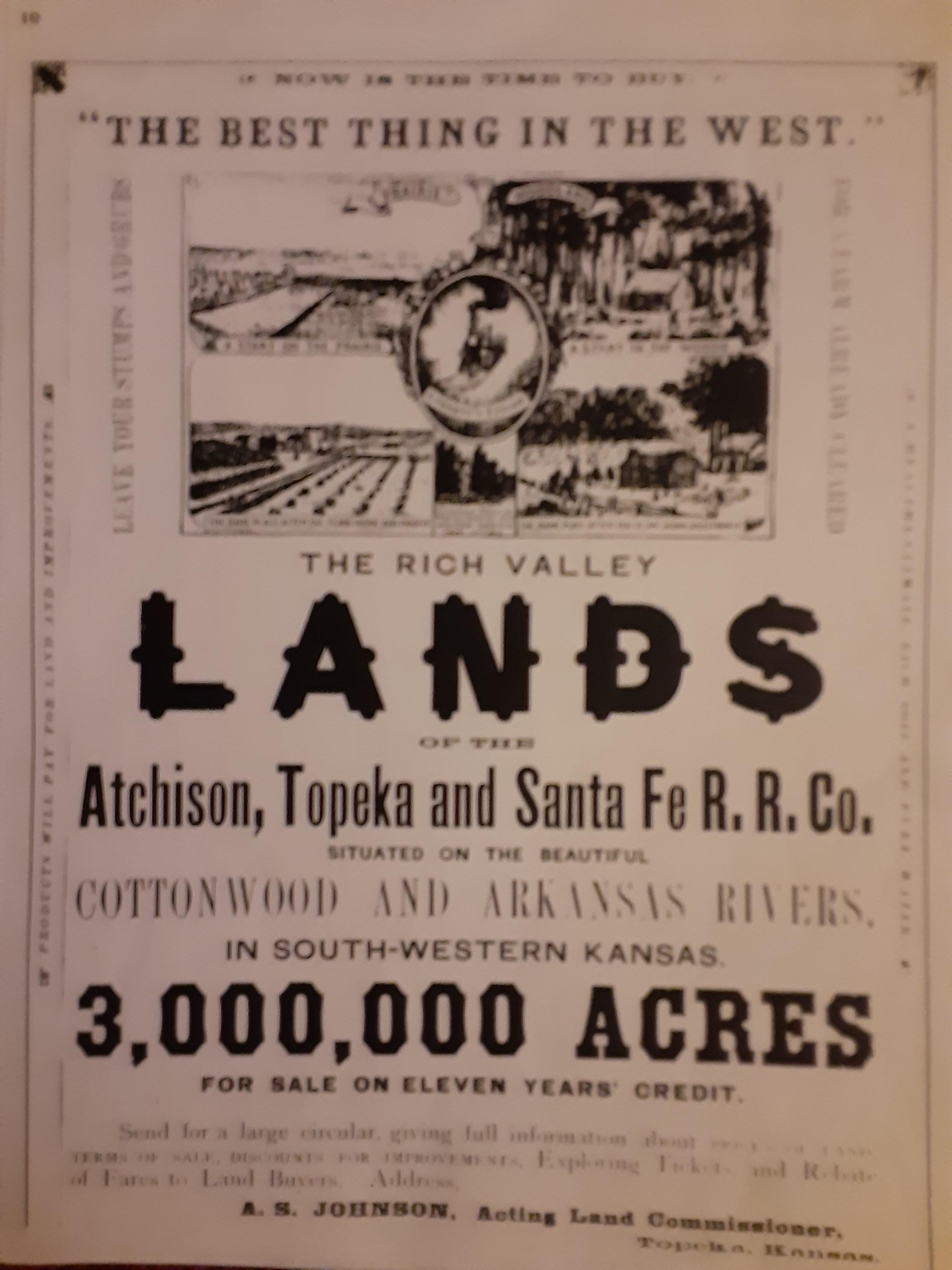 Topeka Kansas for sale by atsf r.r. co. r/vintageads