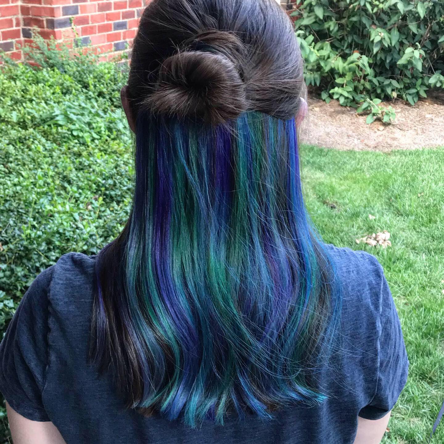 Top more than 113 peacock blue hair colour highlights camera.edu.vn