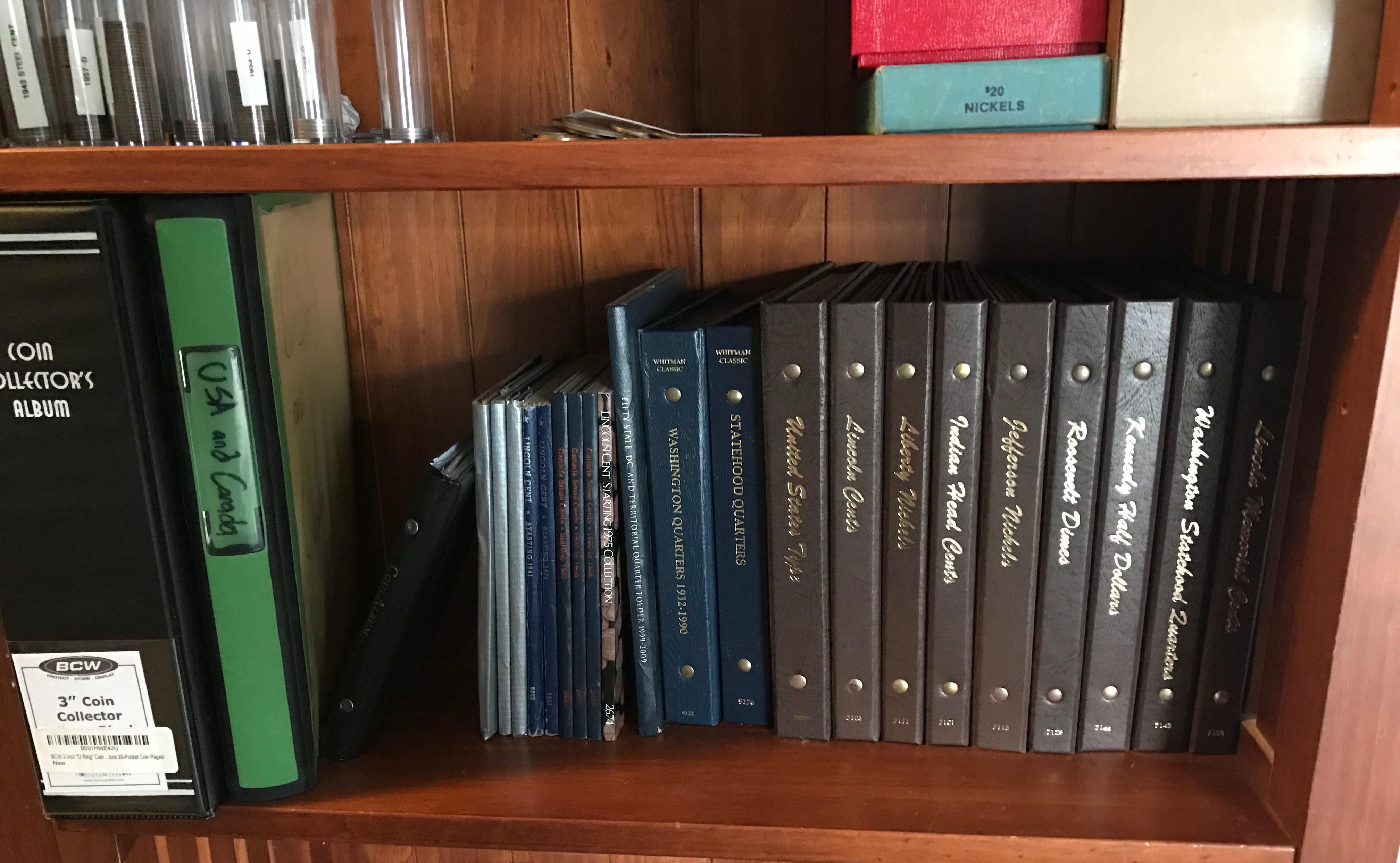 My shelf of folders/albums, share yours! r/coins