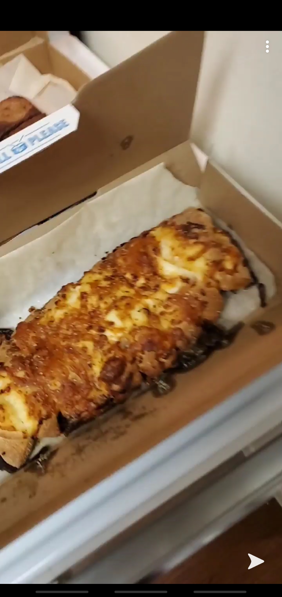 Gooey, greasy, goodness. Complete with garlic dipping sauce for best