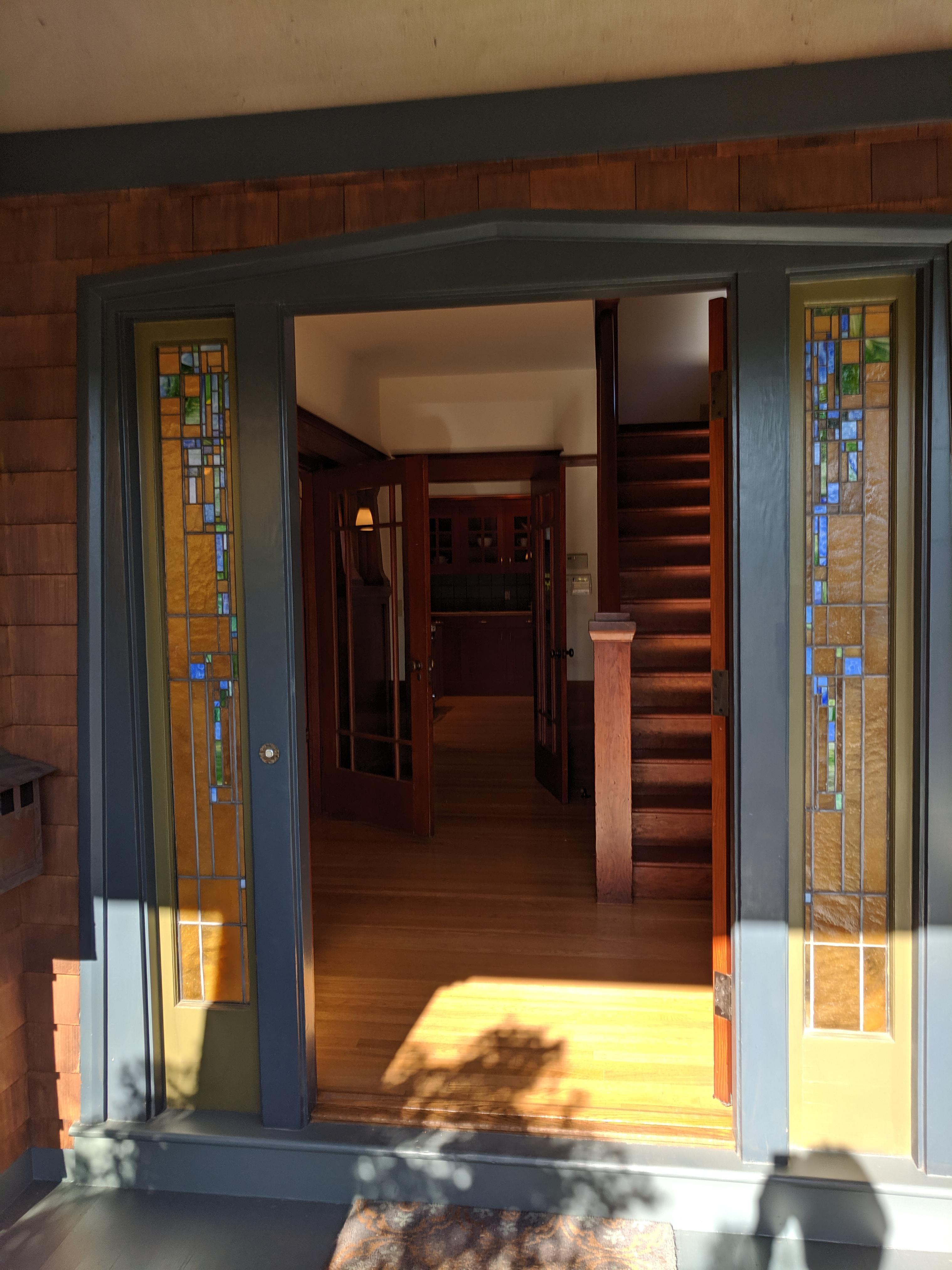 Entryway to a Craftsmanstyle house in lower Rockridge neighborhood in