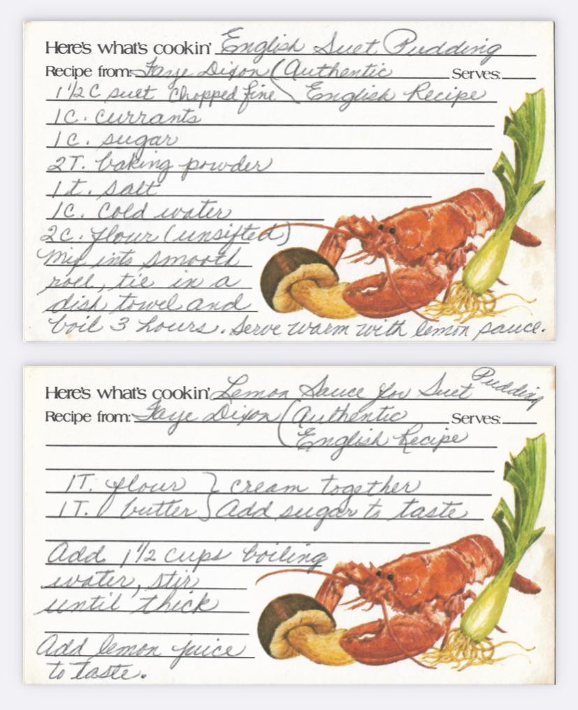 GreatGreatGrandma Dixon’s English Suet Pudding with Lemon Sauce r