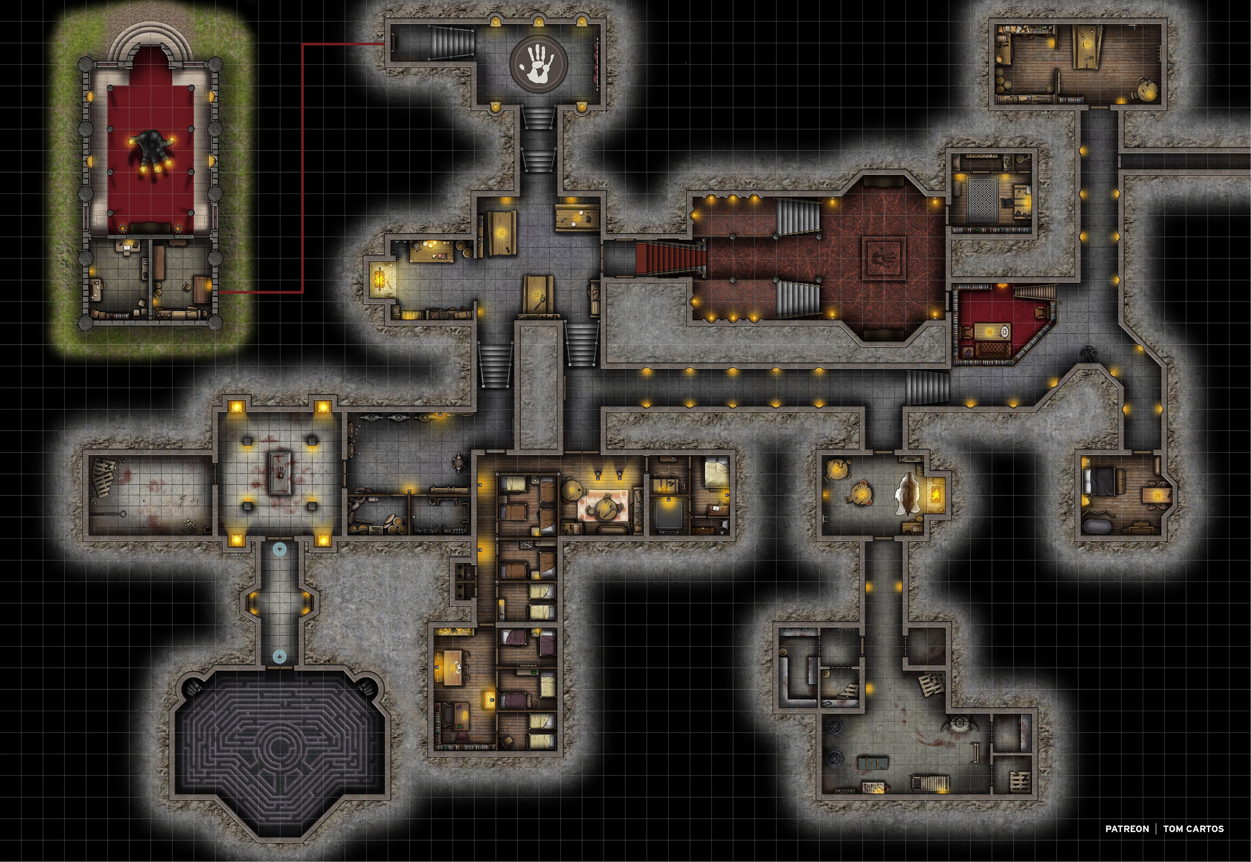[Battlemap] [Temple] [Cult] The Cultists Temple A Two Level Temple