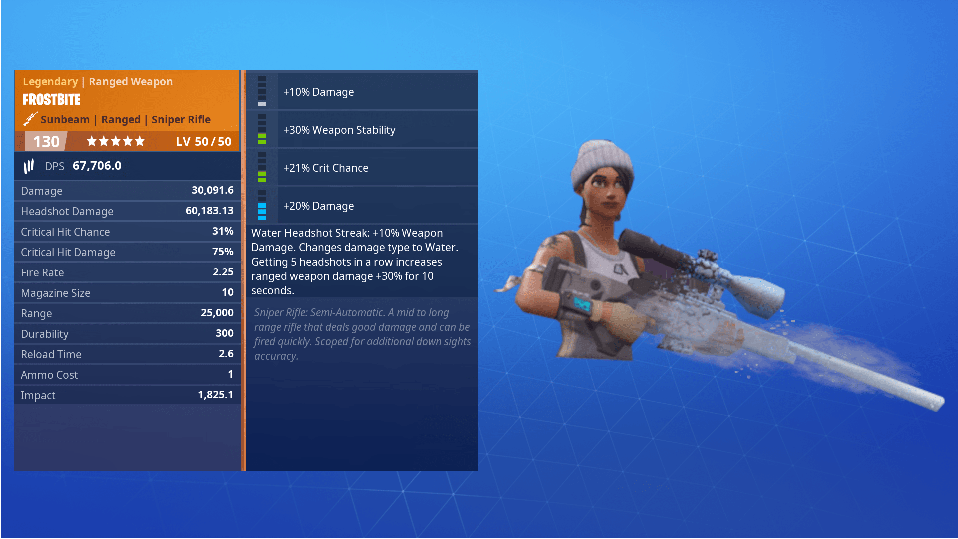 Idea: Weapon / Schematic inspection shows the element on the gun (+ a