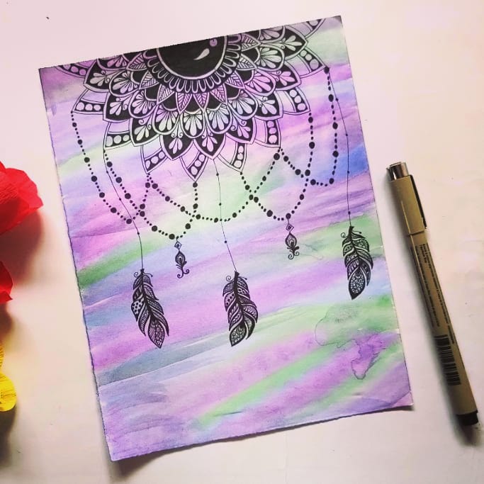 Trying to make dream Catcher with mandala Art r/mandalas