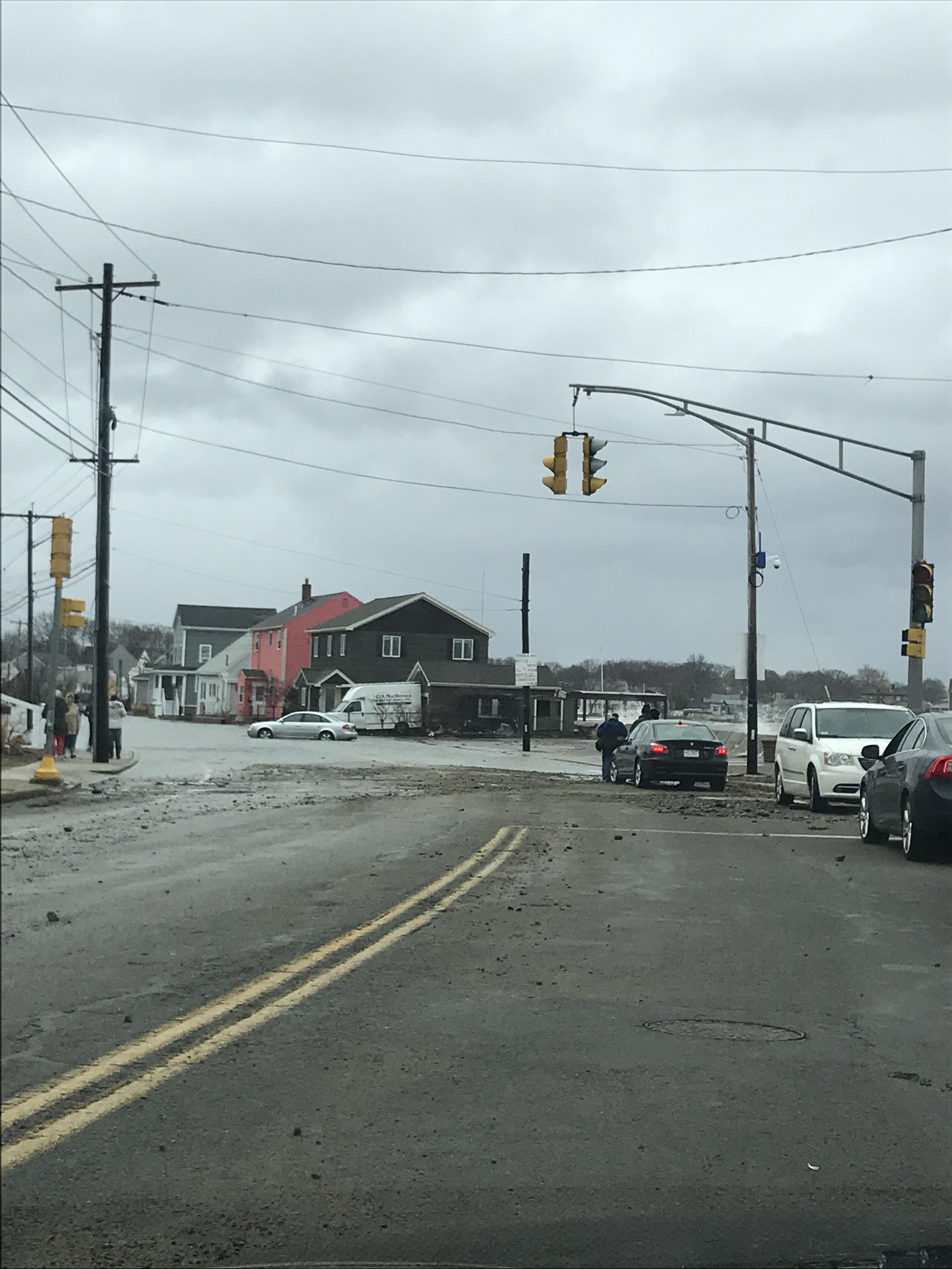 This was the only way off of Hough’s Neck in Quincy for two days. We