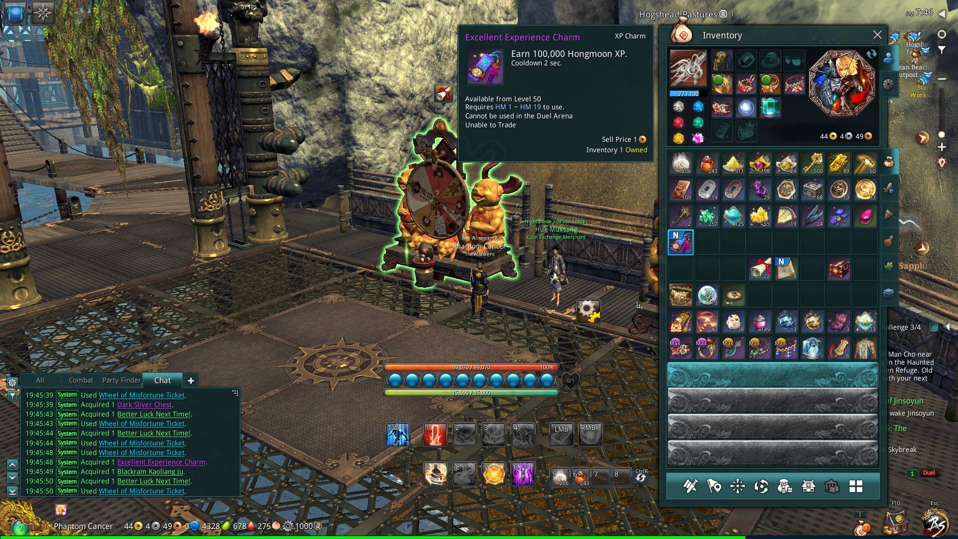 Experience Charm from Wheel of Misfortune bladeandsoul