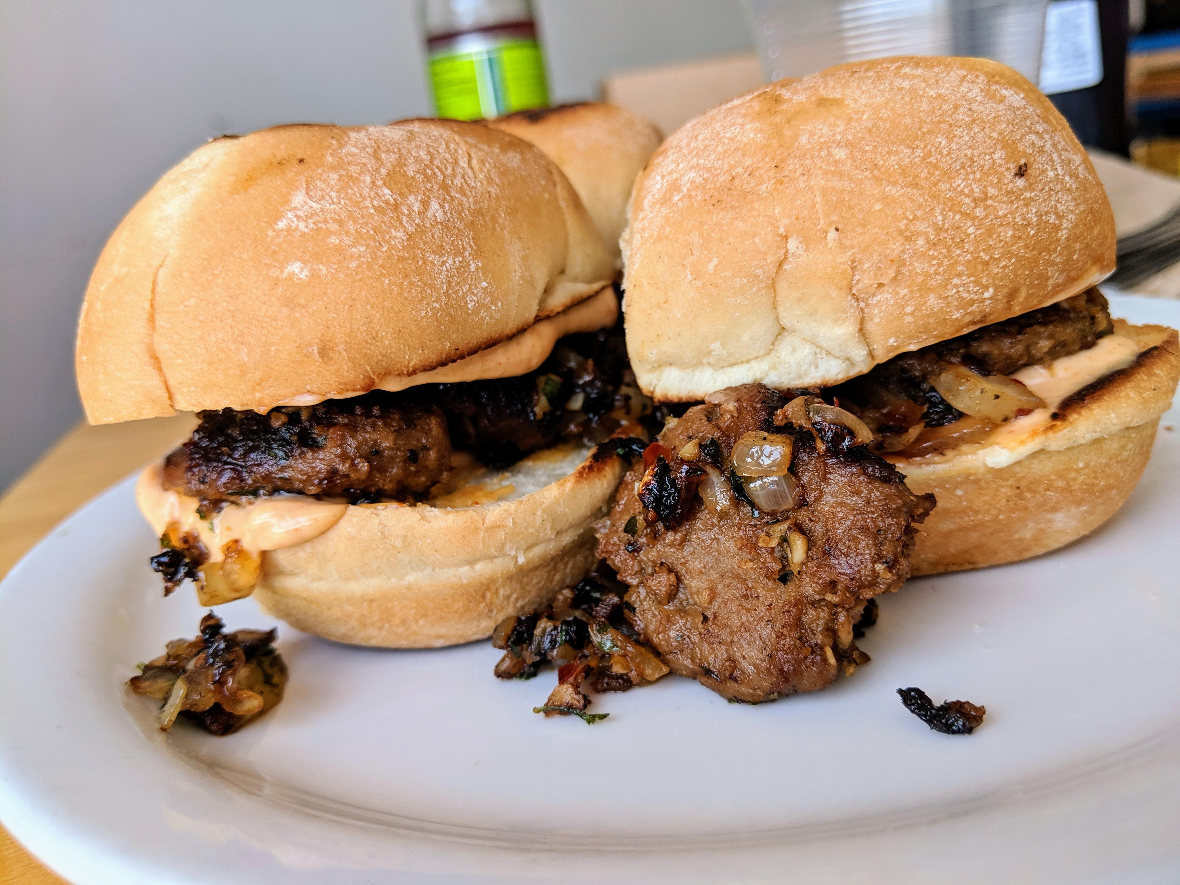 Steak and Shake sliders from Green New Vegetarian Restaurant in Phoenix