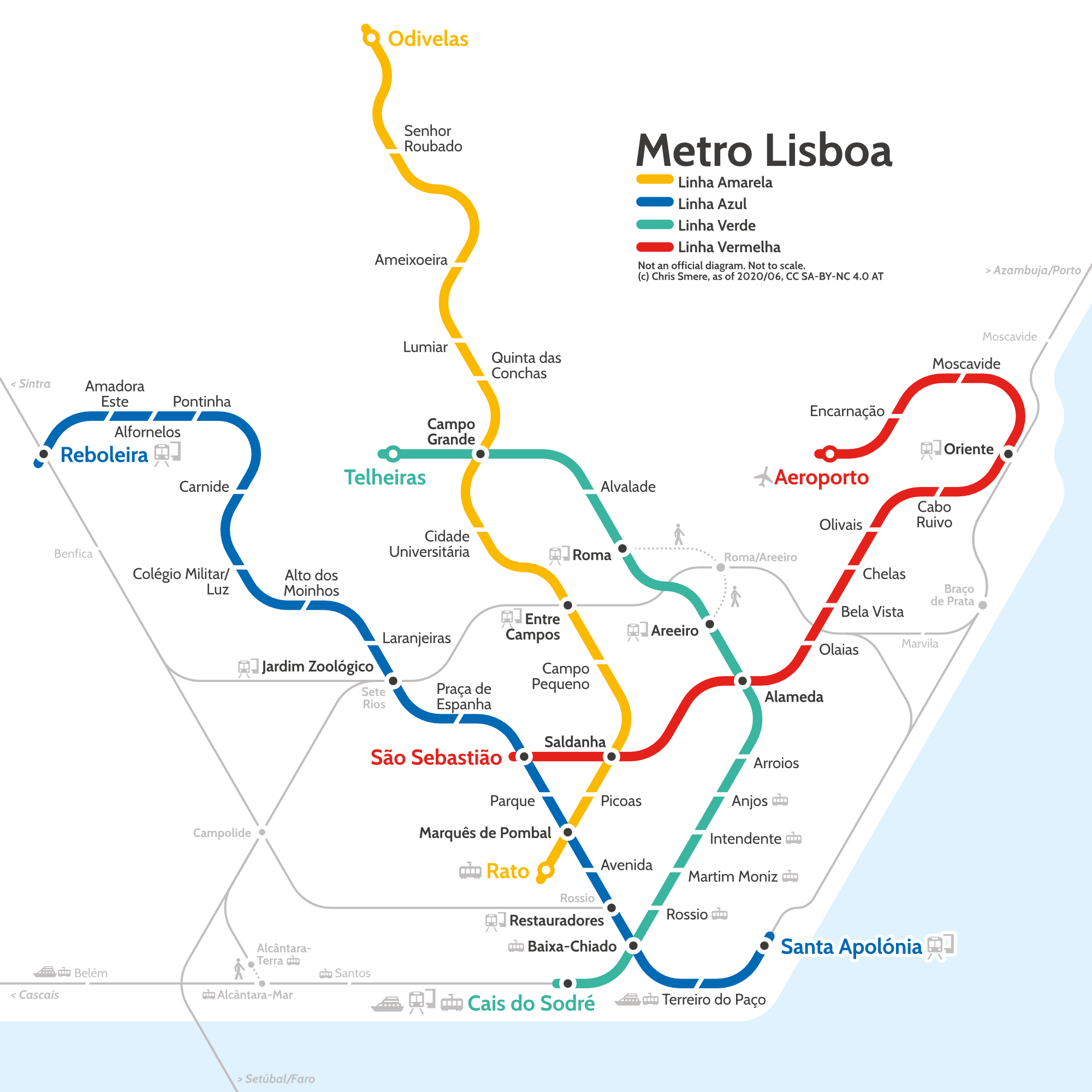 Lisbon — metro and railway [unofficial] [diagram] [map] — tried to