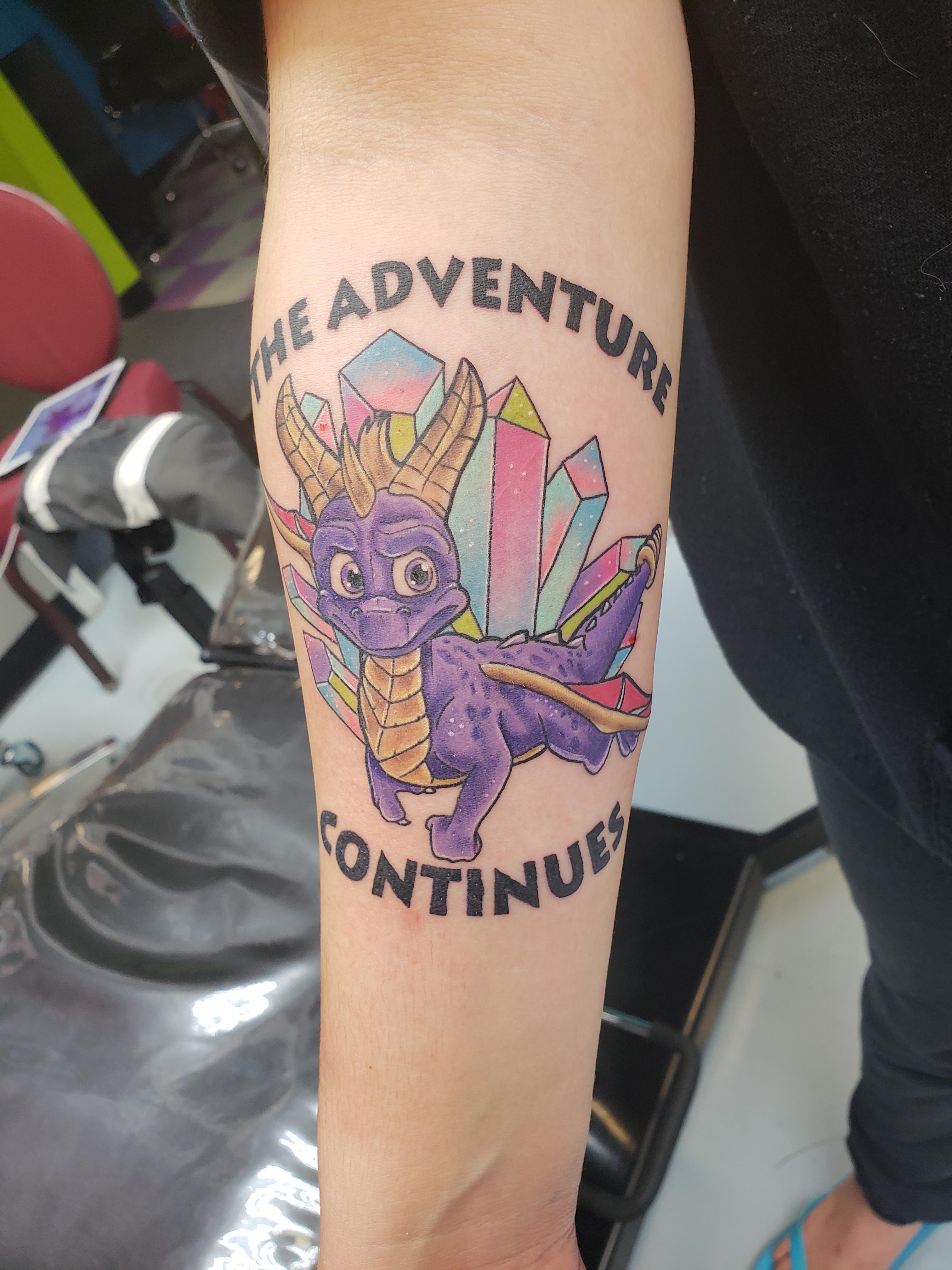 Spyro tattoo I got done last month by Chris Seaton aka Easy C Tried