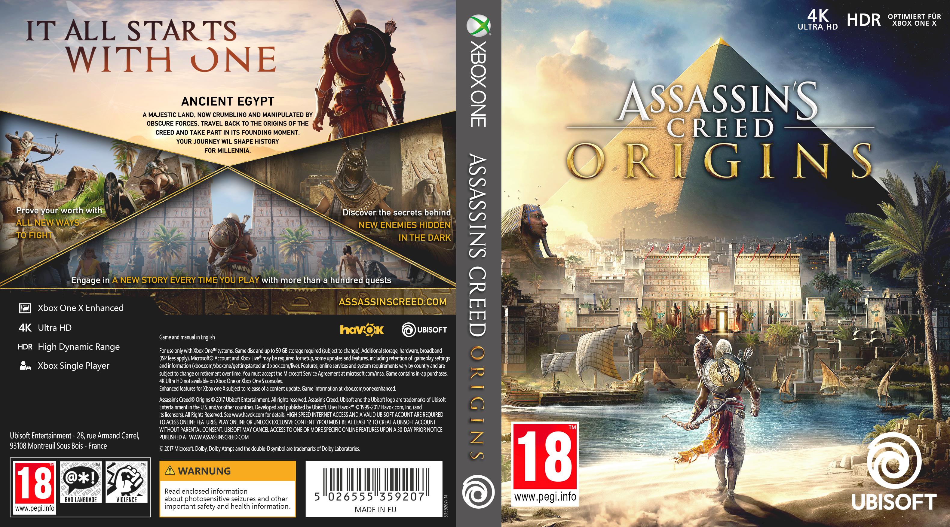 Assassins Creed Origins Xbox One EU Cover Art r/customcovers