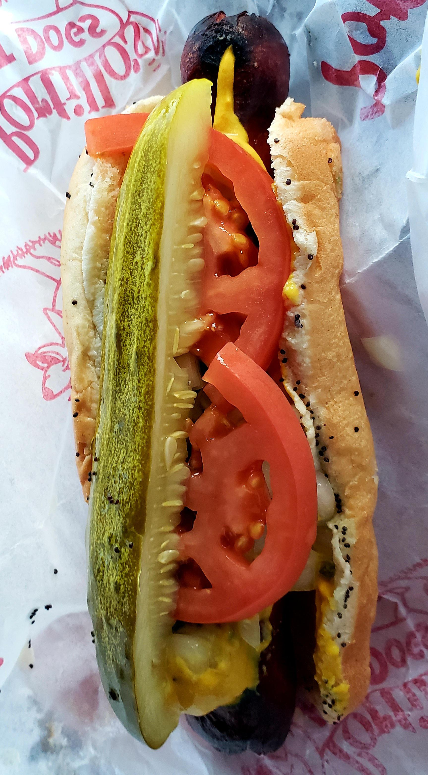 Jumbo Chicago Style Hot Dog [OC] r/FoodPorn