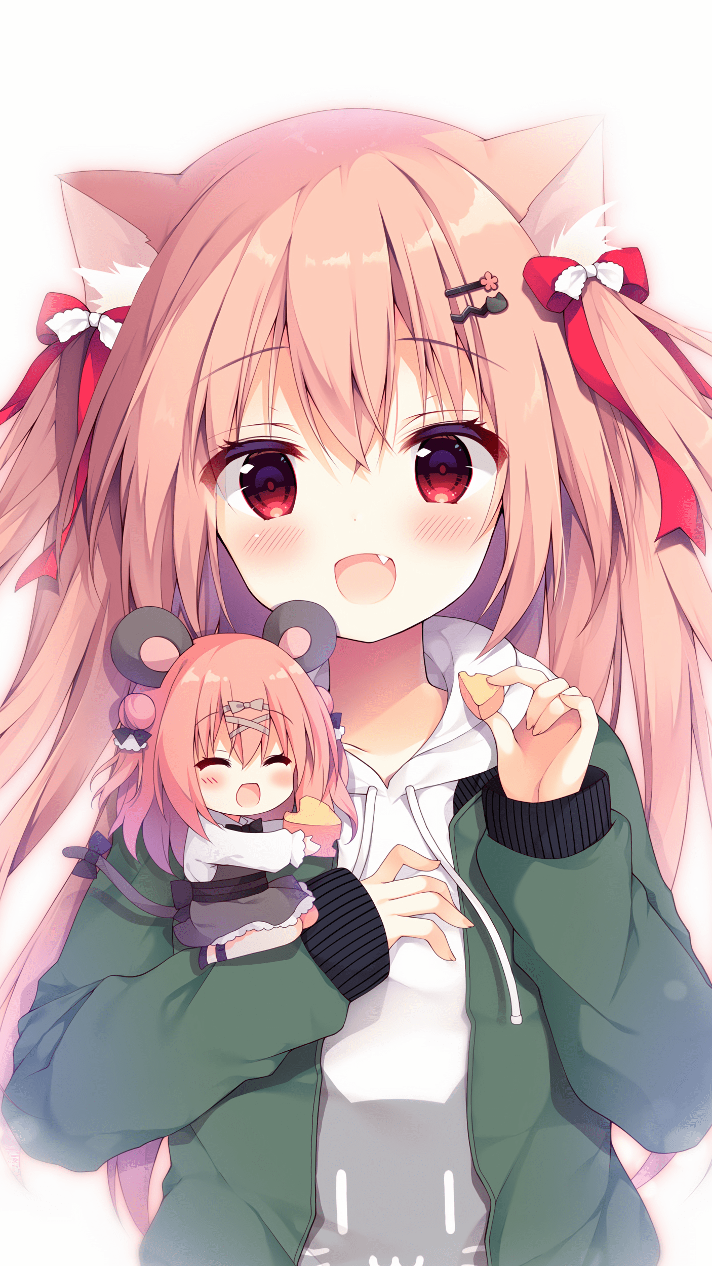 Cat Girl, Mouse Girl [Original] (1406x2500) r/Animewallpaper