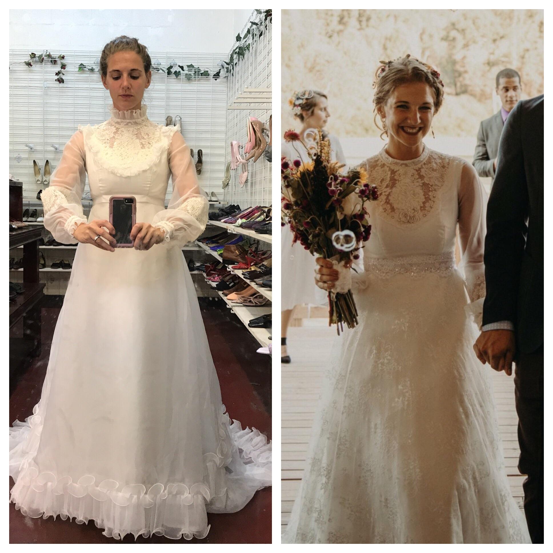 Updated a 25 1986 wedding dress to my dream dress. Details in comments