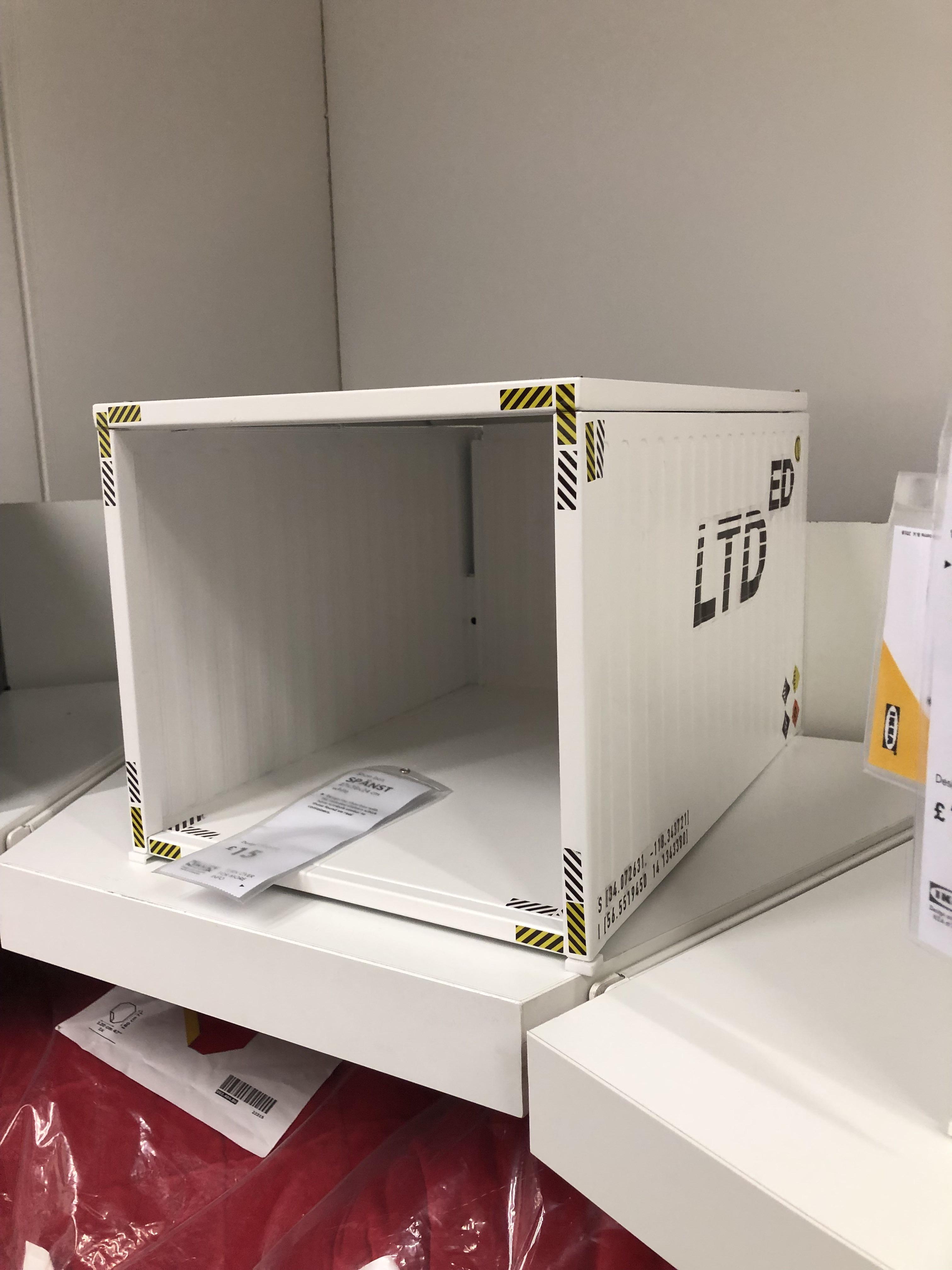 IKEA have a pretty great shipping container style shoebox, deffo will