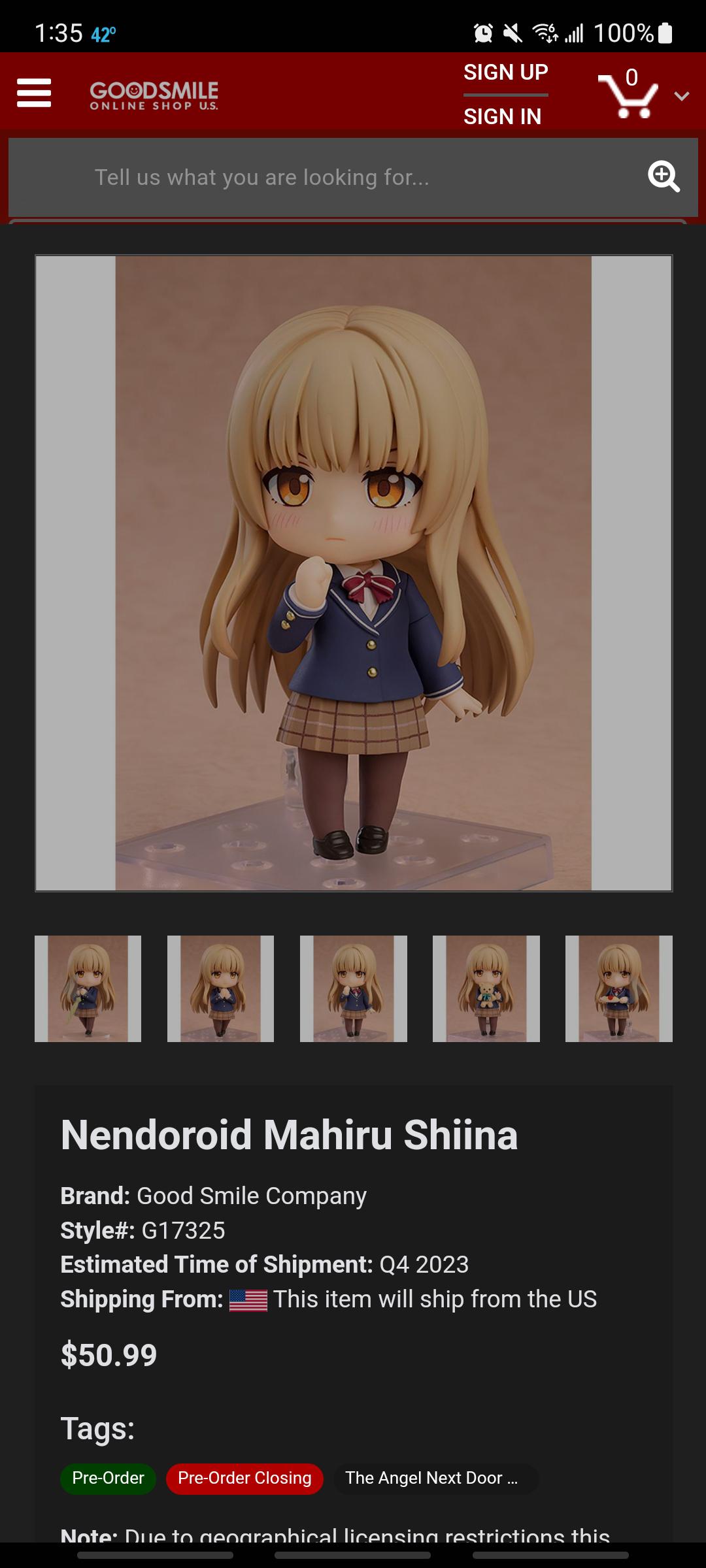 What does "Q4 2023" mean for estimated time of shipment on GSC? r