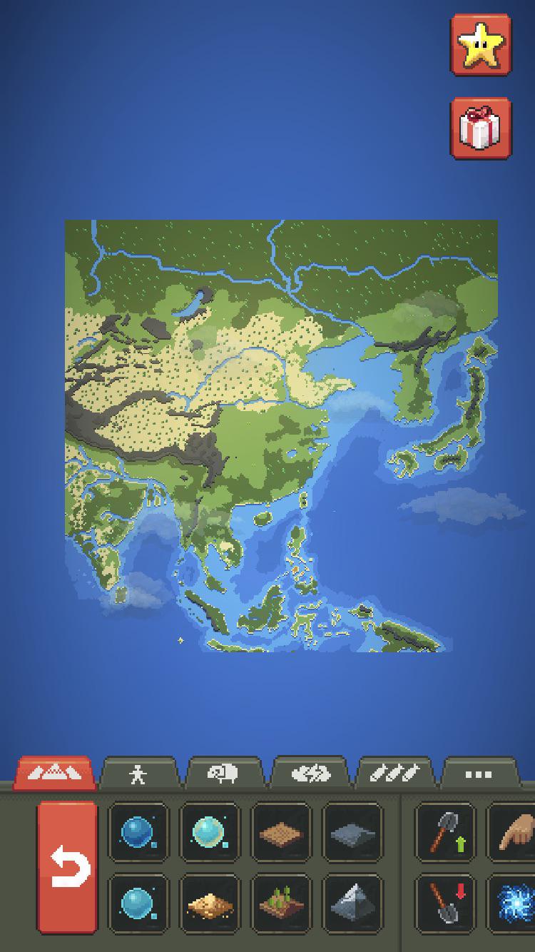 I have finished my massive east Asia map on mobile (5 hours) r/Worldbox