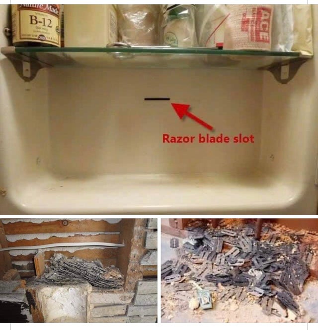 Before disposable razor blade were commonplace, you would just cram