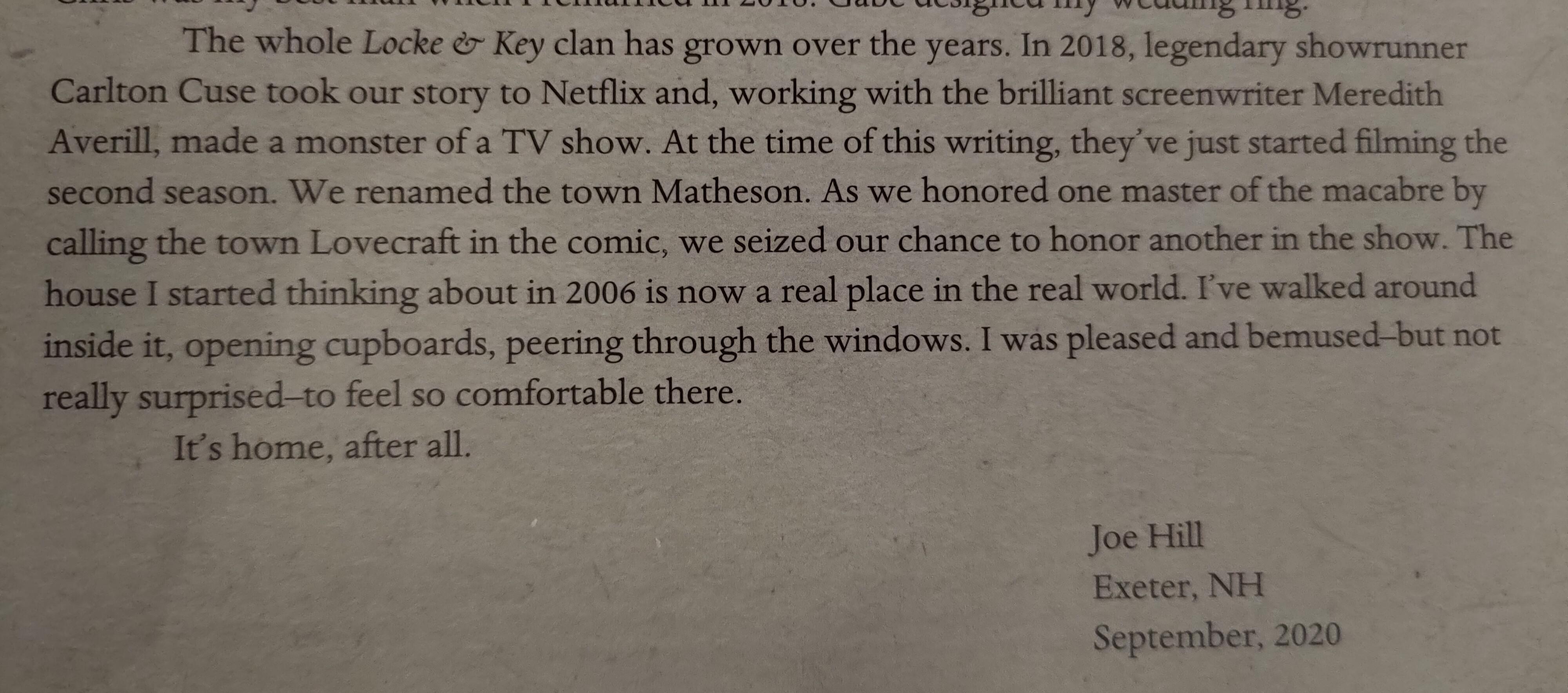 Locke&key's compendium prefaction I find ironically hypocritical keyhouse