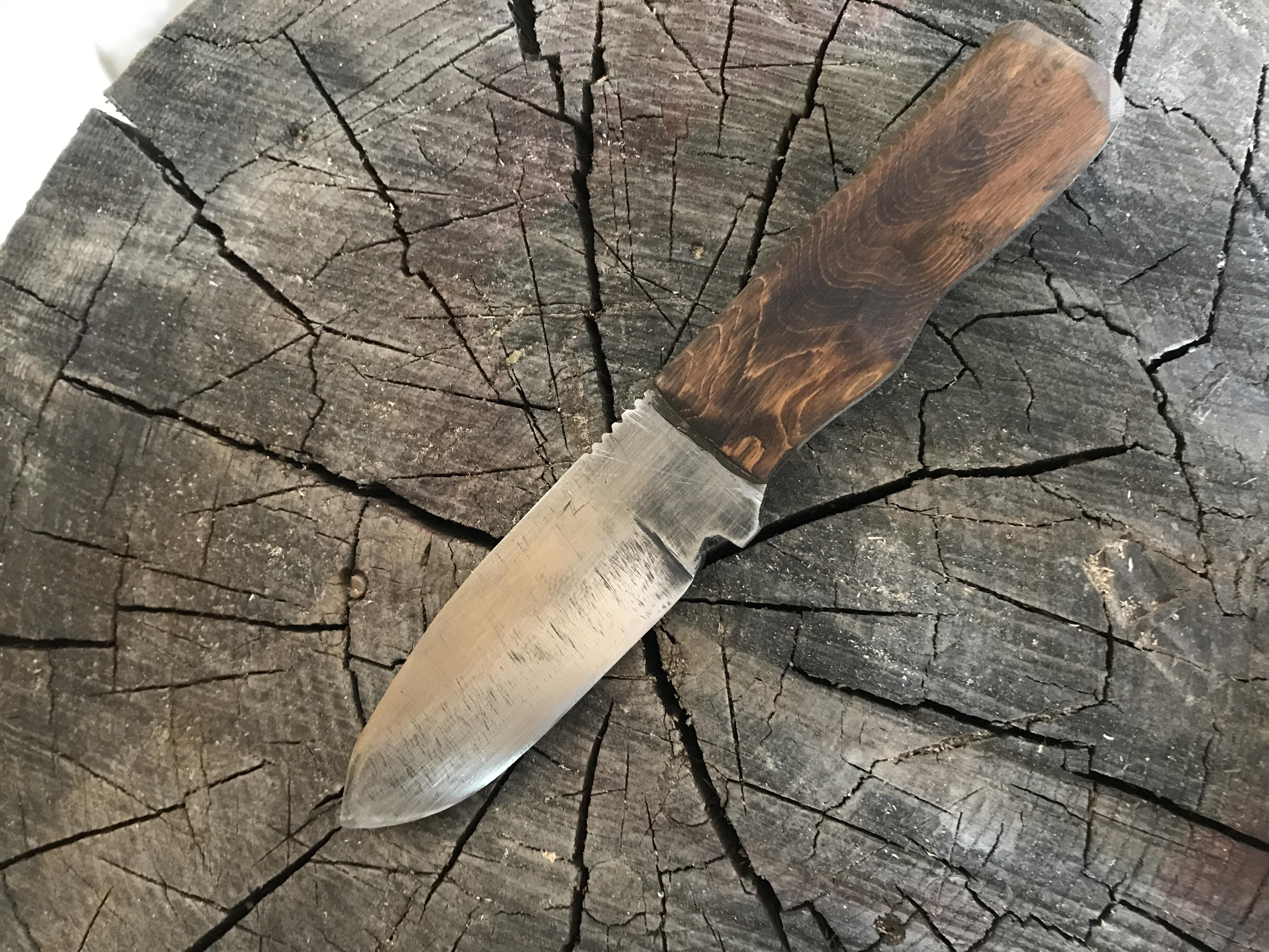Today I finished making my first knife. Far from perfect, but that's