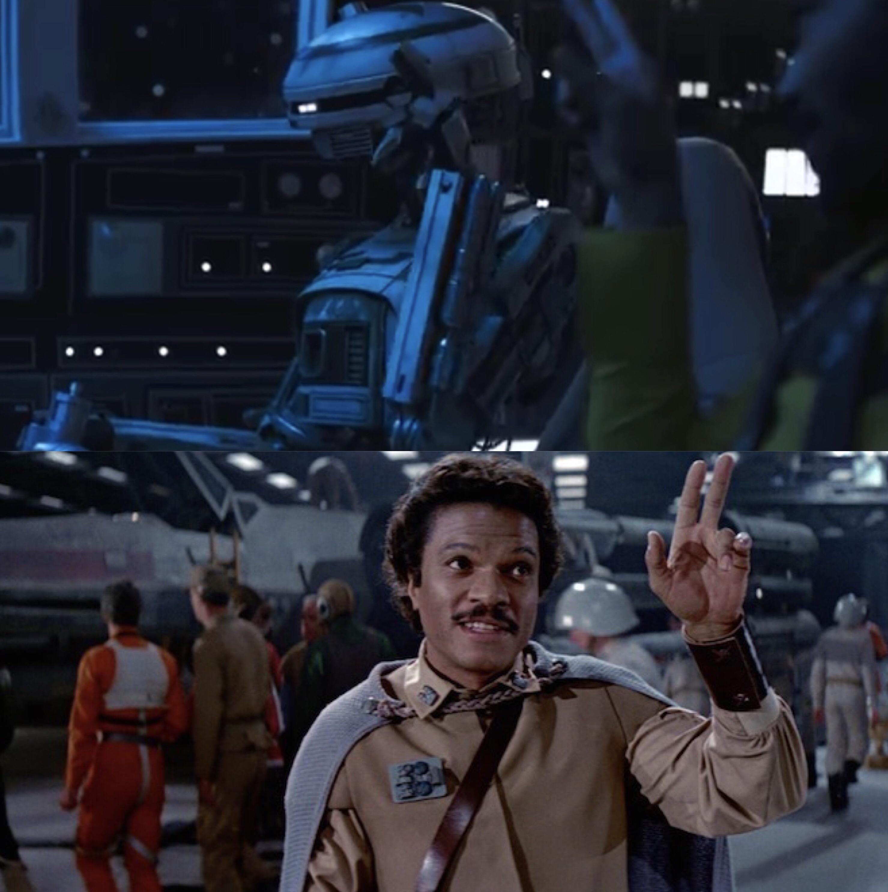 In Solo A Star Wars Story, Lando Gives L337 The Same Hand Gesture As