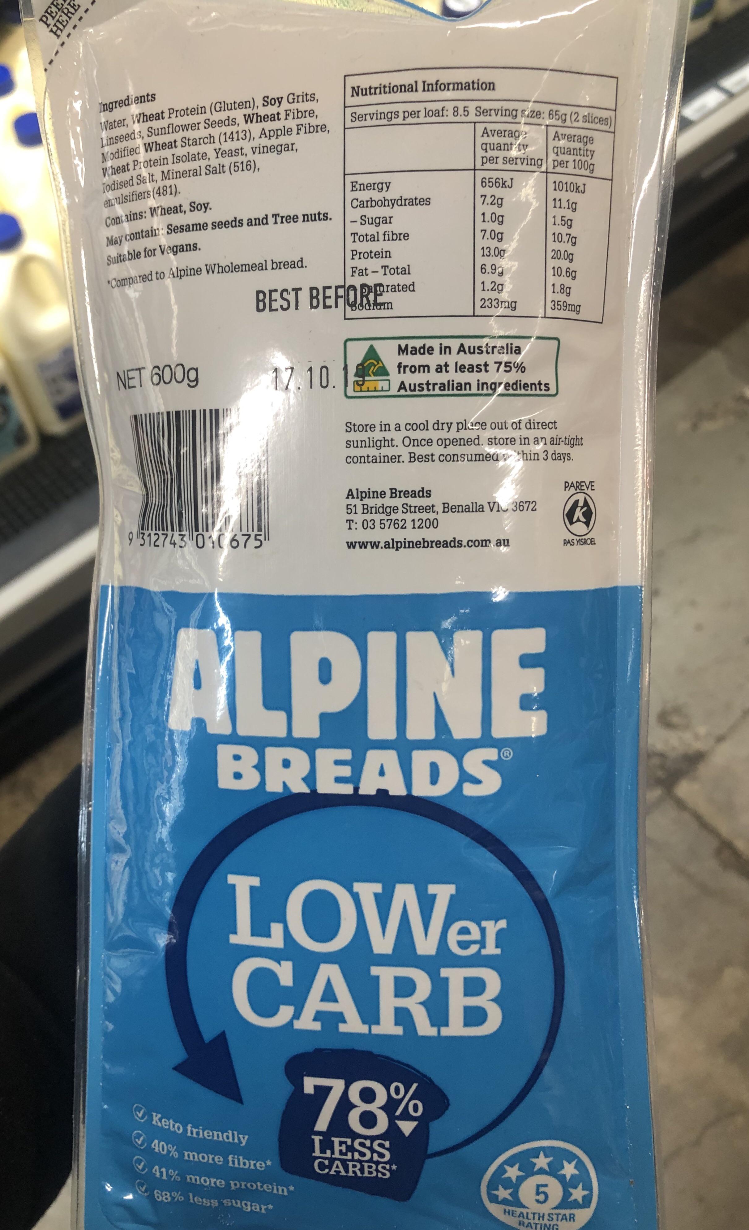 Happy find today! Alpine Breads Lower Carb Bread. r/ketoaustralia