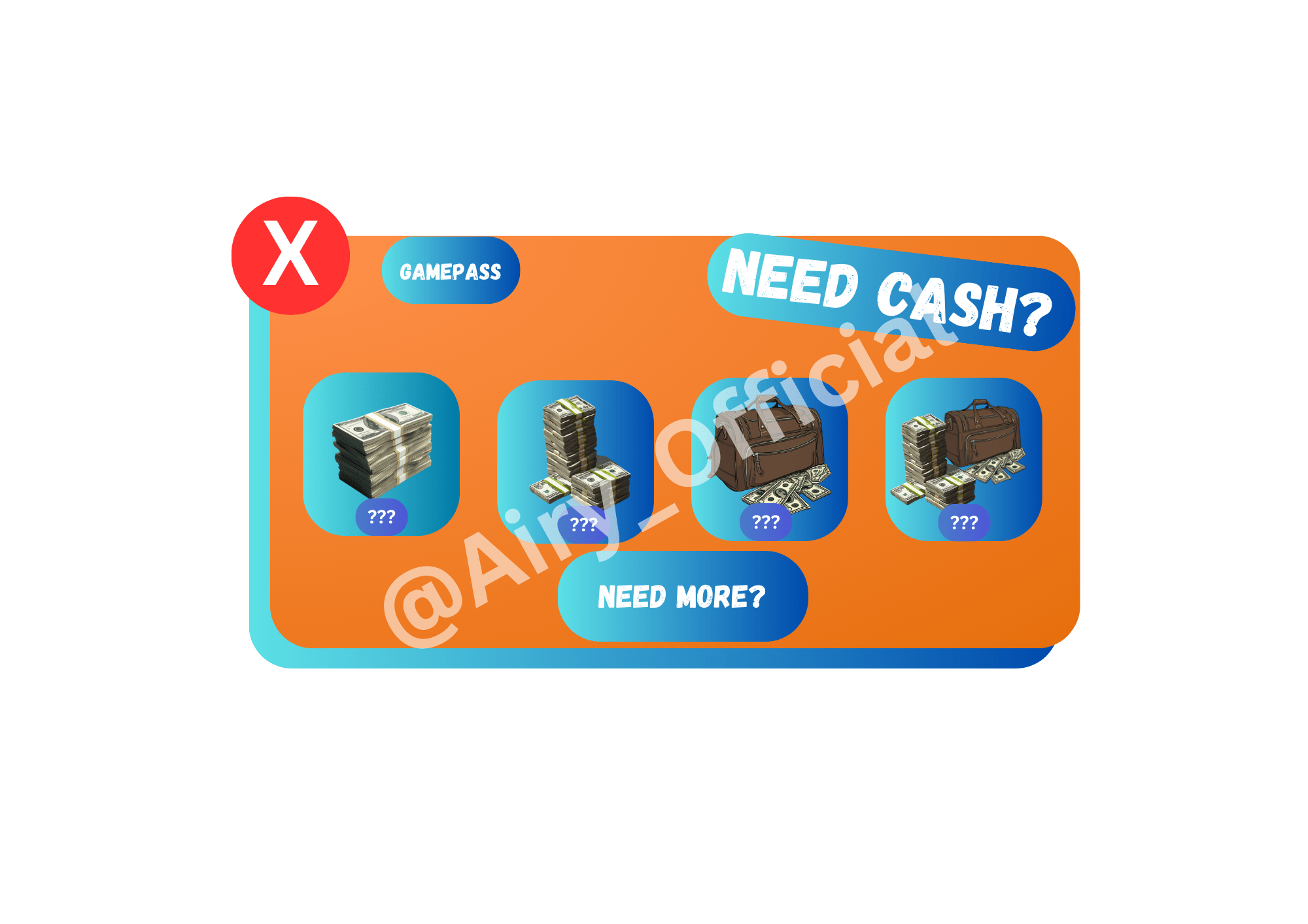 Jailbreak Cash/Gamepass UI revamp. (I couldn't find the ingame cash and duffel bag images, so I