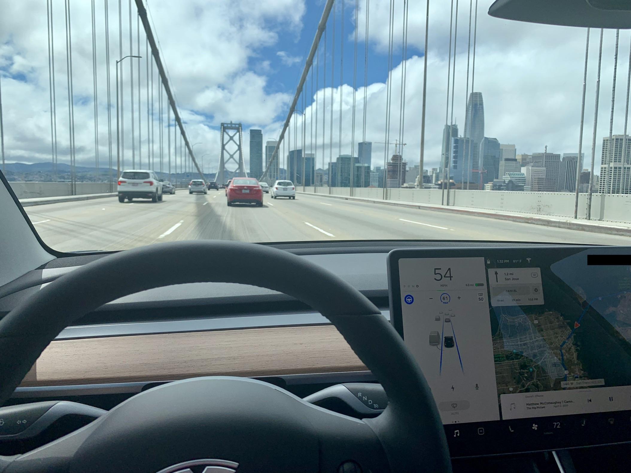 Used Autopilot almost the entire way from Sacramento to San Francisco